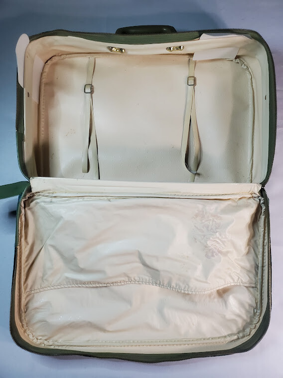 Vintage Bantam Travelware Floral Blue Yellow Mod Pattern Suitcase Luggage 60’s