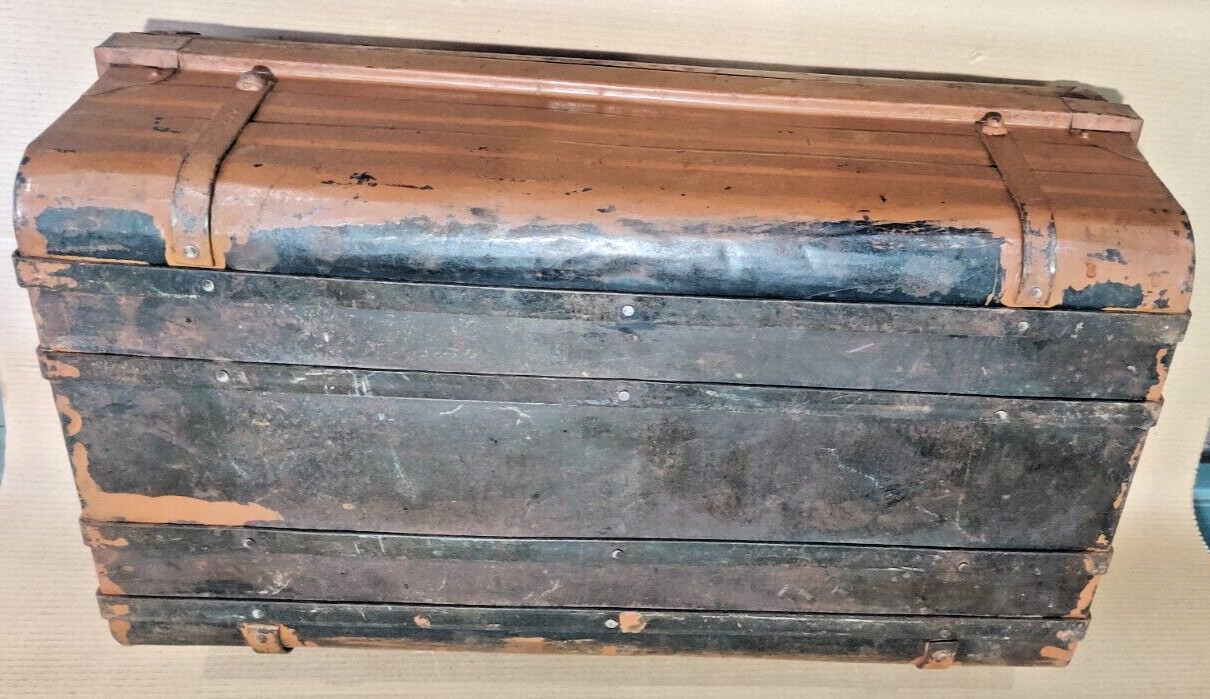 IRON SUITCASE TRUNK box TRAVEL chest Home Luggage storage India traditional item