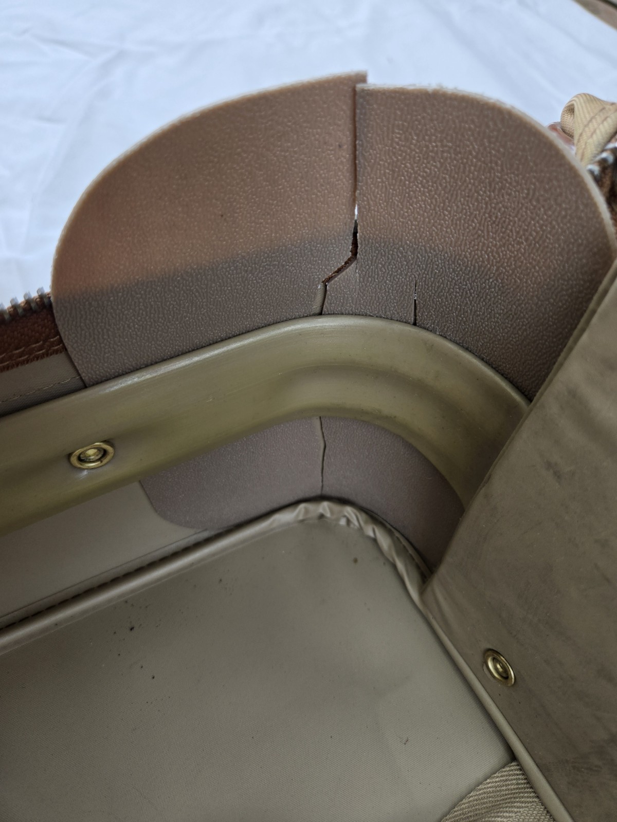 Vintage Samsonite Brown Tan Suitcase Luggage Soft-Sided Bag
