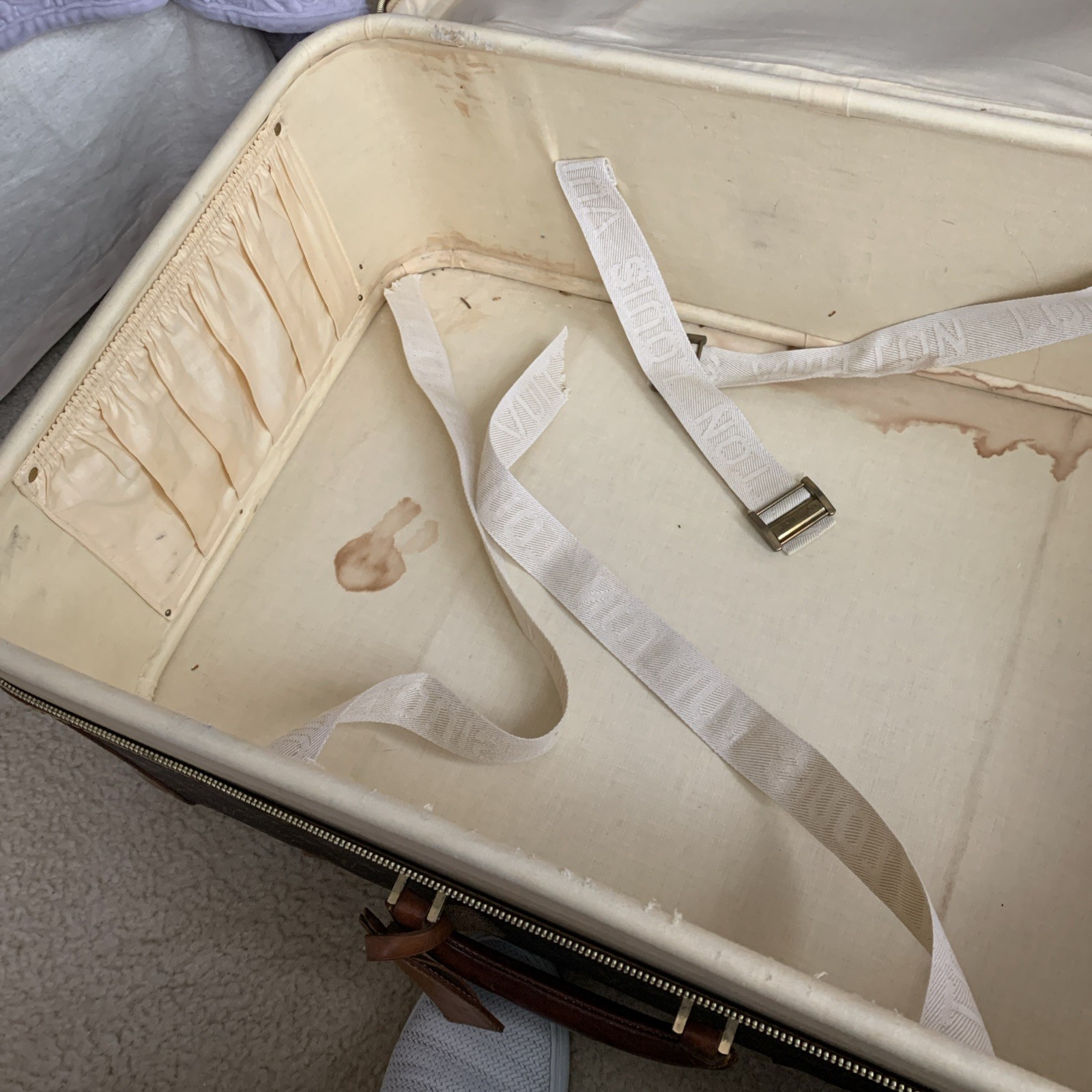 Auth Vintage Louis Vuitton Monogram Stratos 60 M23236 Trunk Case W/divider