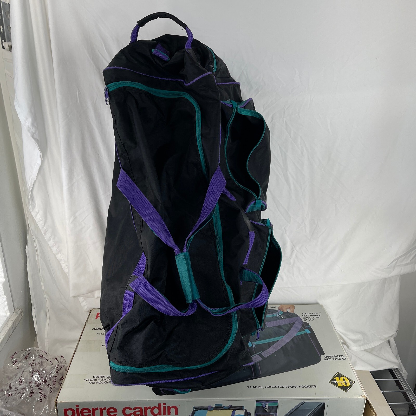 vtg Pierre Cardin Rolling Soft Trunk 28″ x 14″ x 14″ Original Box 90s Luggage