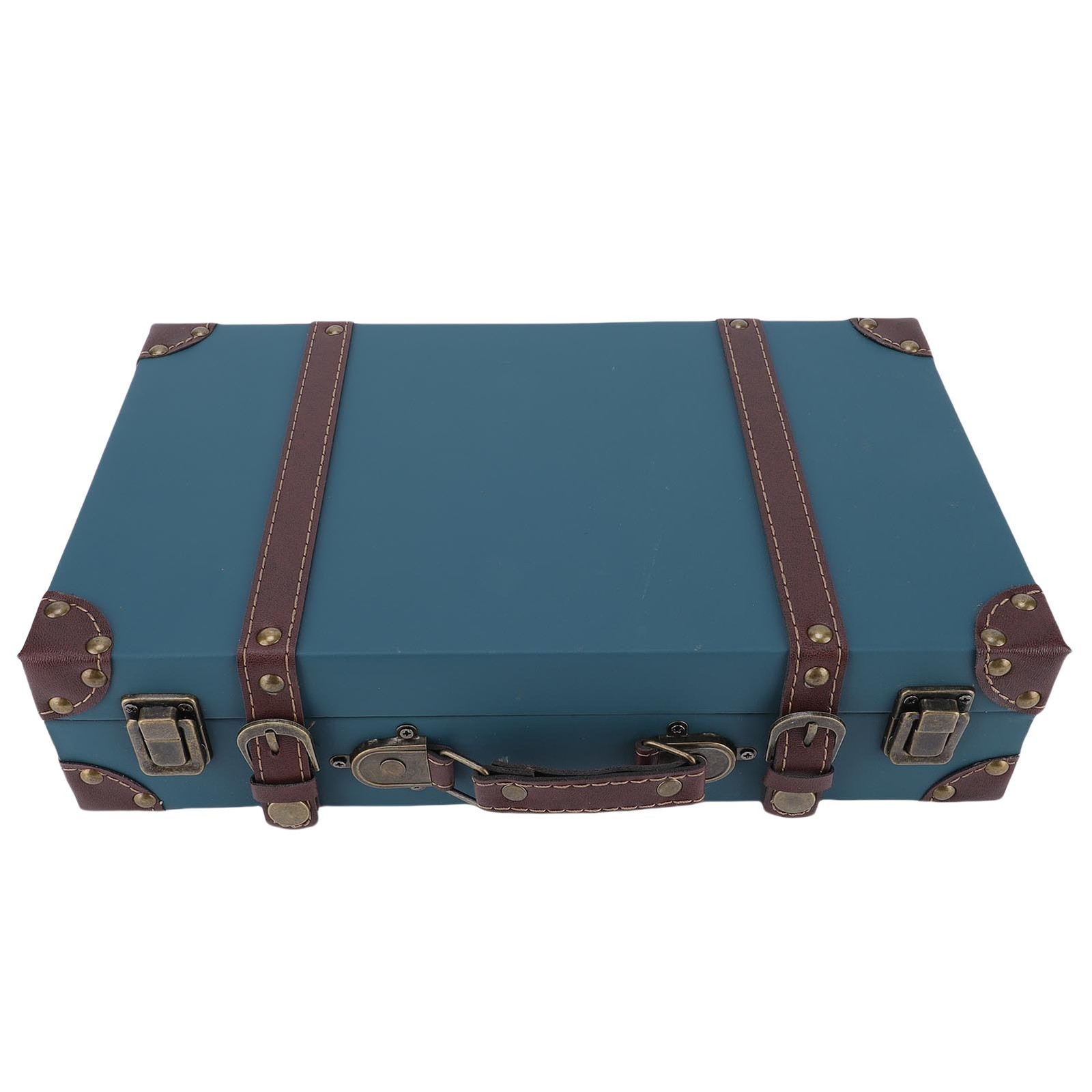 Vintage Suitcase Industrial Style Composite Wood PU Leather Storage Trunk For St
