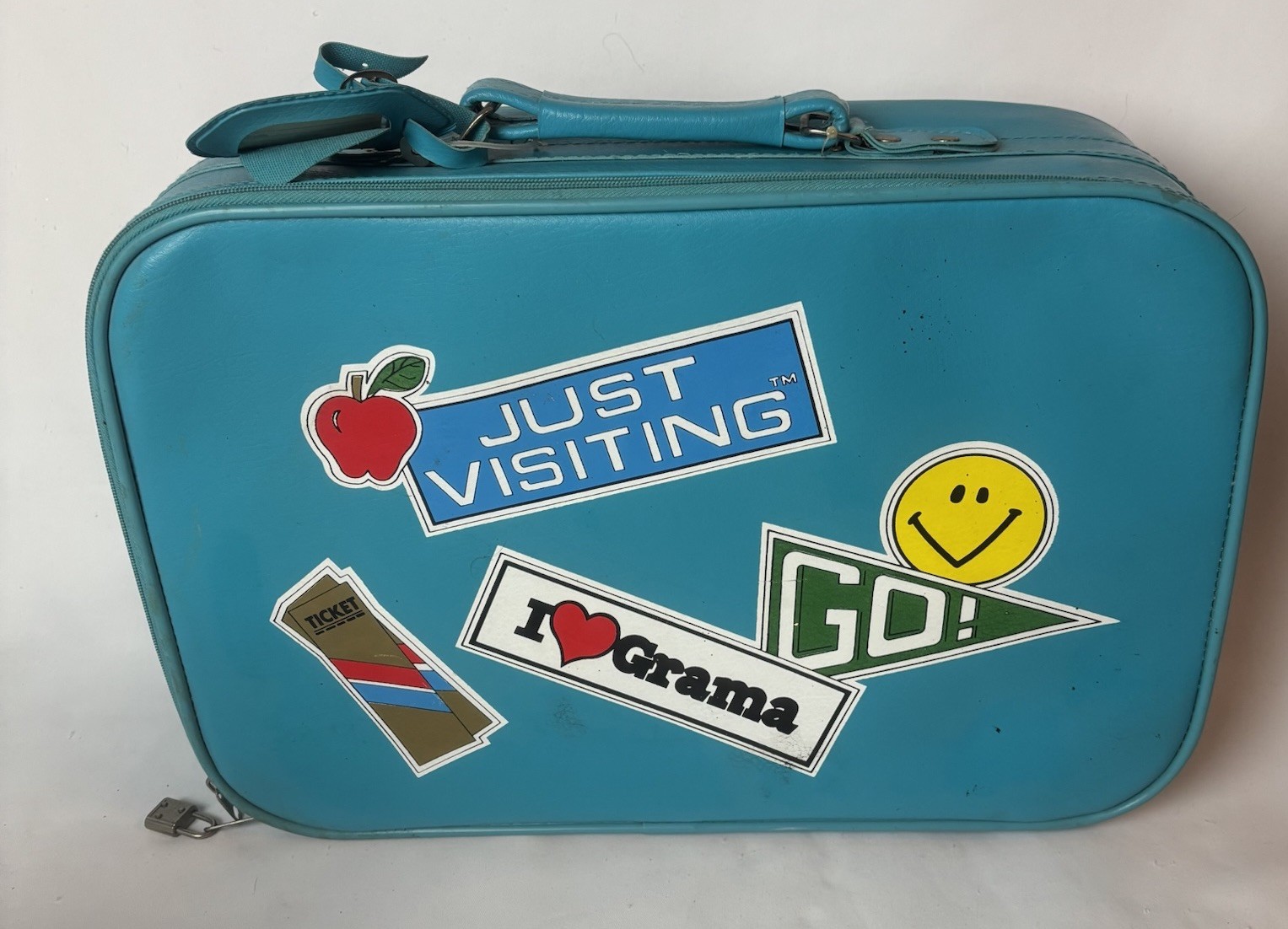 Vintage Lot Of 2 Child’s Boy’s Suitcases Going To Grandmas Blue Nesting