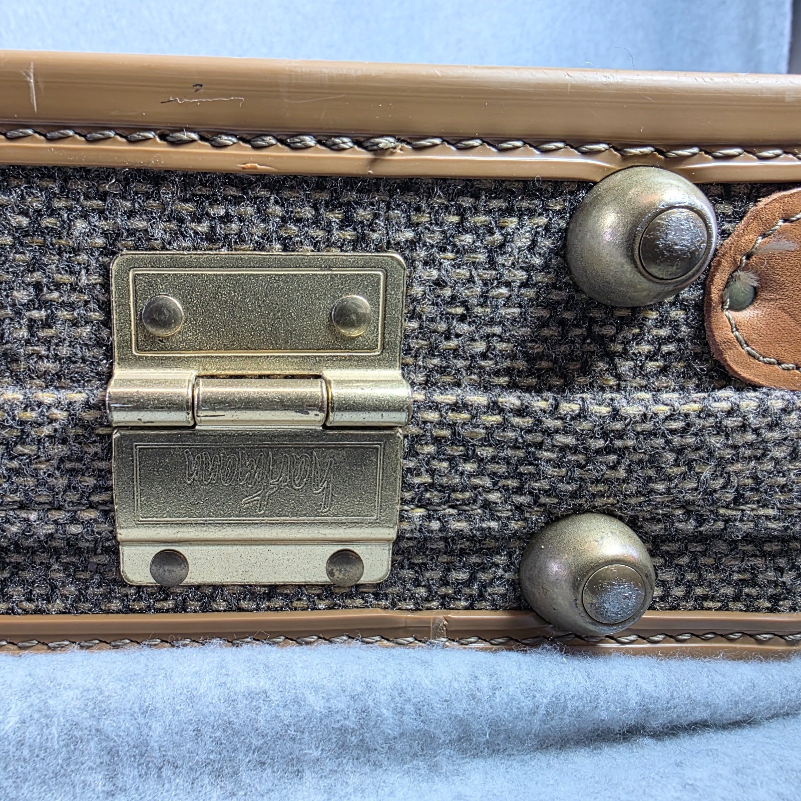 Vintage Hartmann Luggage Tweed Leather Belting Briefcase w/ paperwork