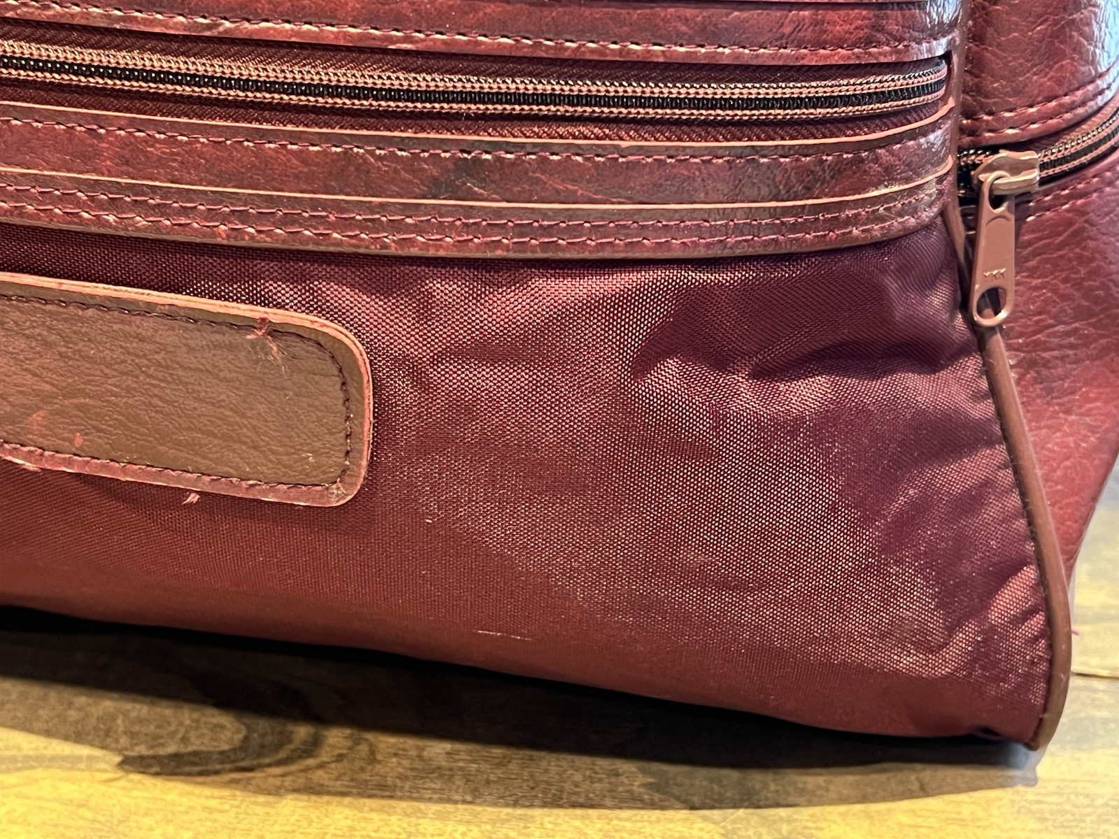 Vintage American Tourister Carry On Tote Duffle Bag Red Faux Leather W Strap VTG
