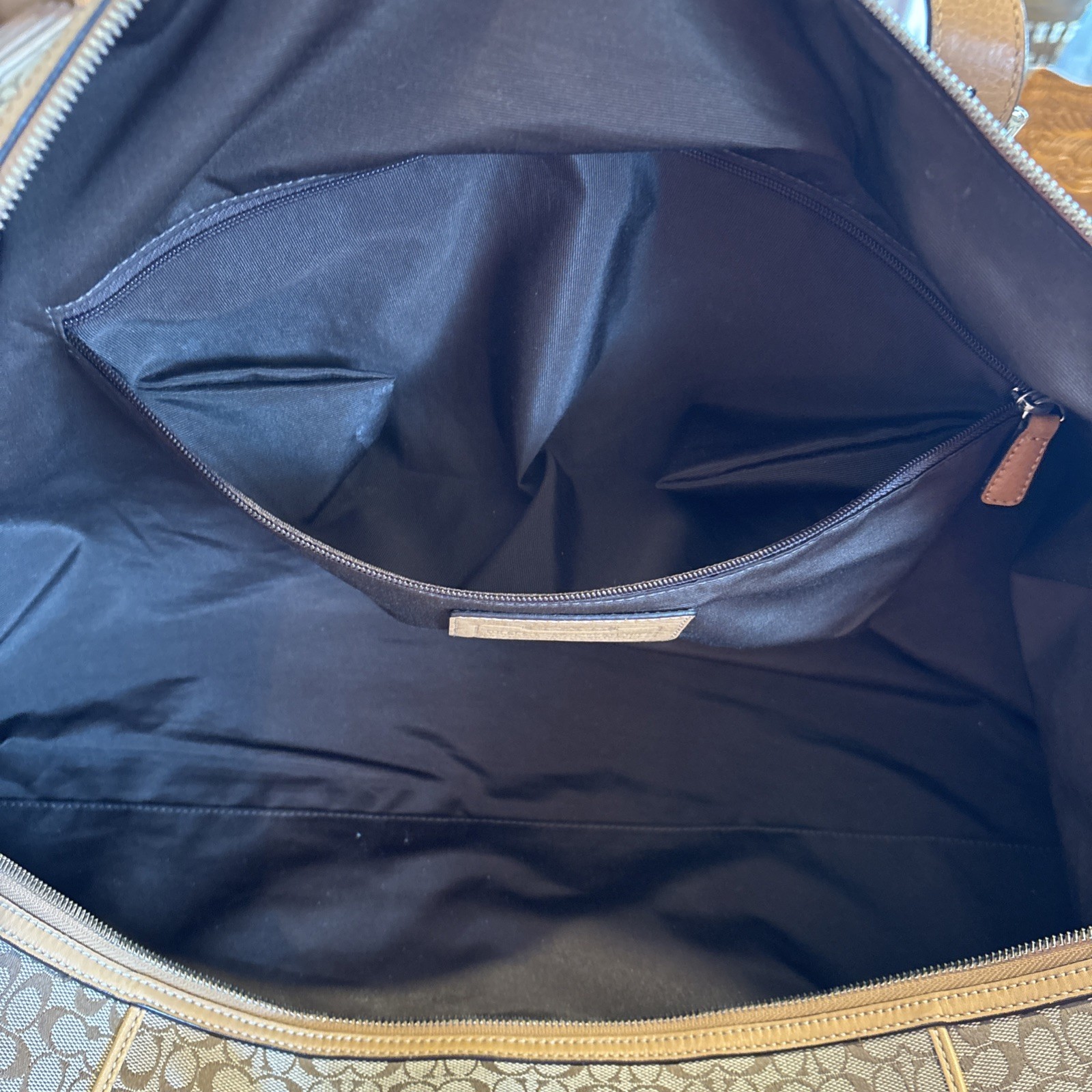Vintage 2009 Coach XL Duffle Weekender Bag Transatlantic Signature Voyager Rare