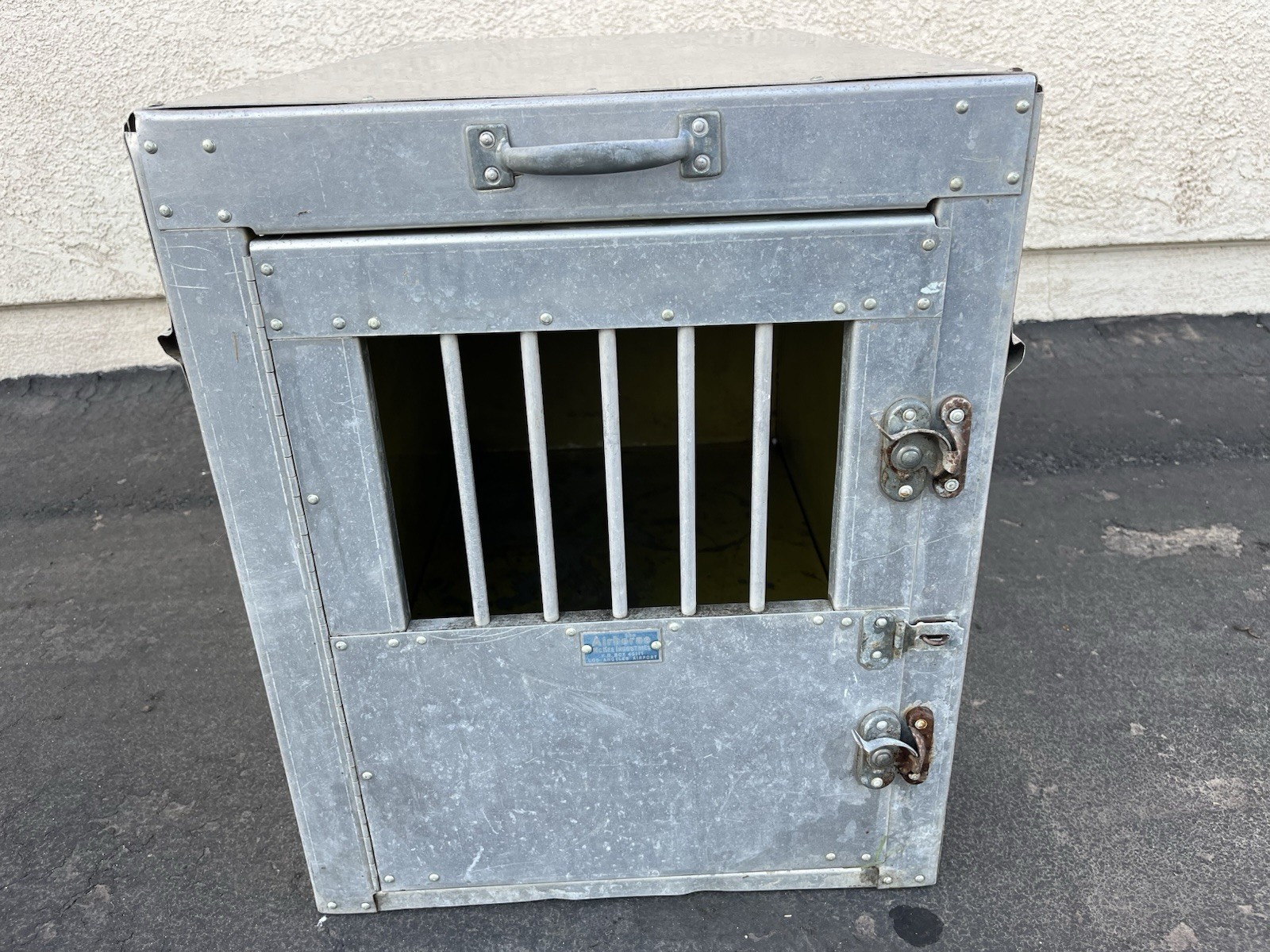 Large Vintage Airborne Heavy Duty Dog Pet Wildlife Airline Cargo Crate Carrier
