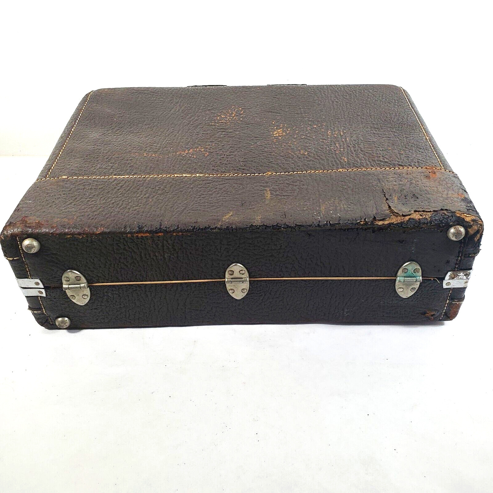 Vintage The Little Colonel Textured Hard Case Suitcase 20 x 15 x 6 Brown