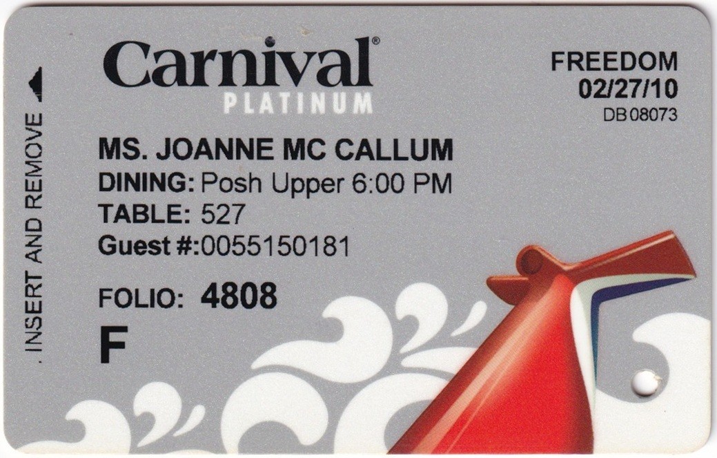 Collectible Carnival Cruise Line Room Keys – choose ship (A to J) *Free Shipping