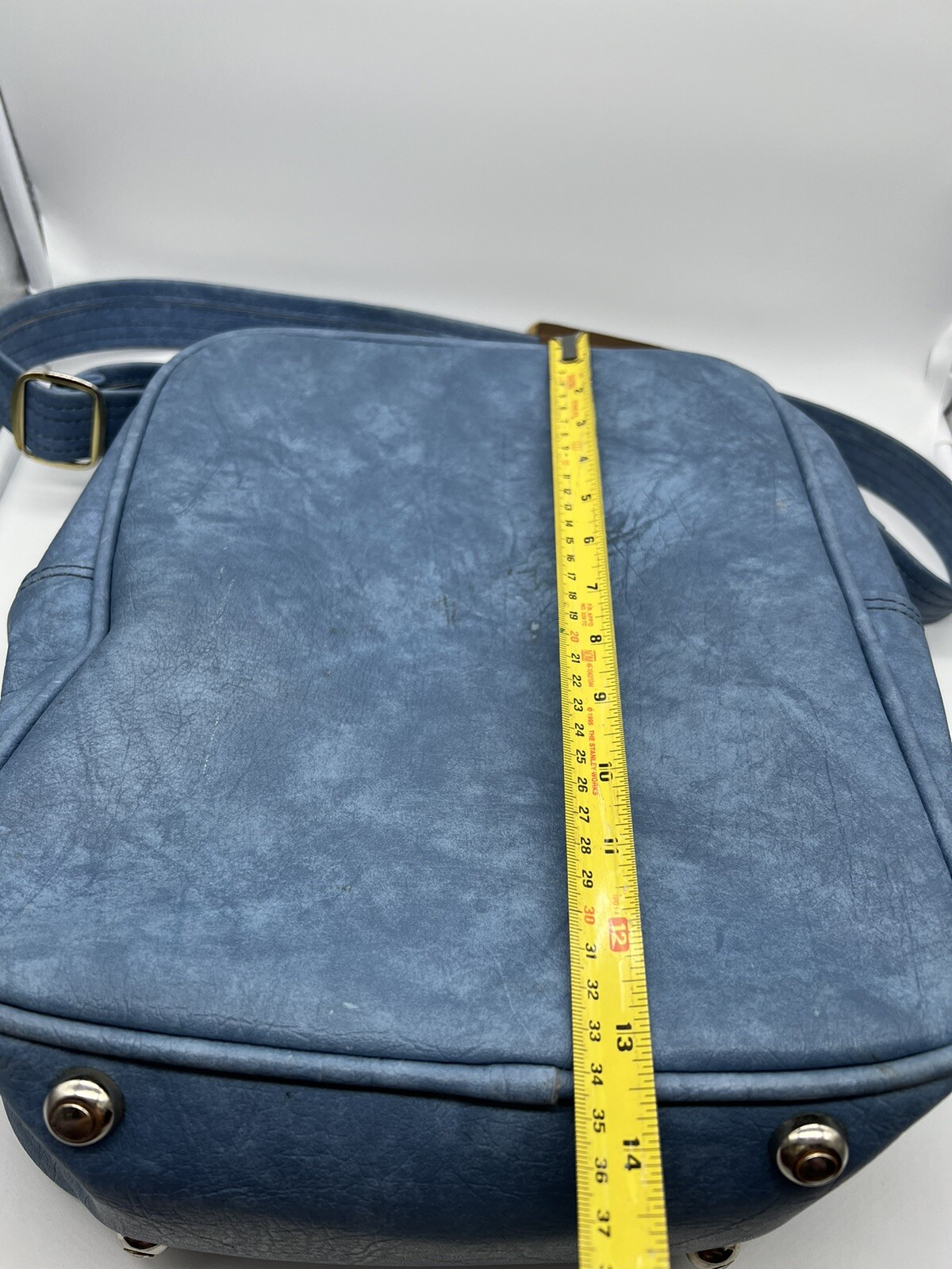 Vintage Samsonite Luggage Shoulder Bag Carry On Blue Purse Diaper Travel Zip