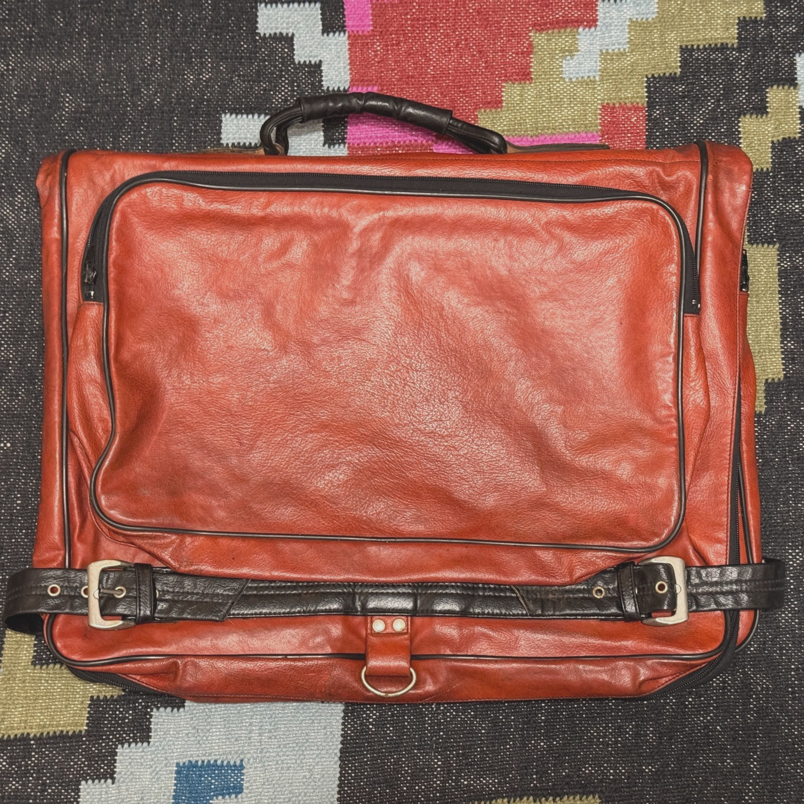 Adidas Garment Travel Luggage Bag, Burnt Orange, Vintage