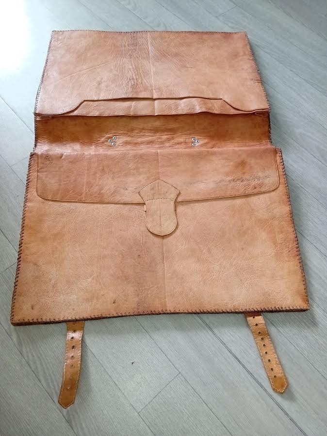 Antique Crocodile Leather Travel Luggage Suitcase / Vintage