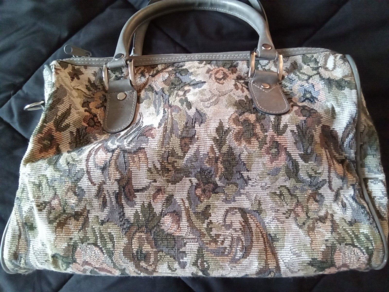 VINTAGE HAMPSHIRE TAPESTRY CARRY-ON TOTE AND DOCUMENT HOLDER BAG