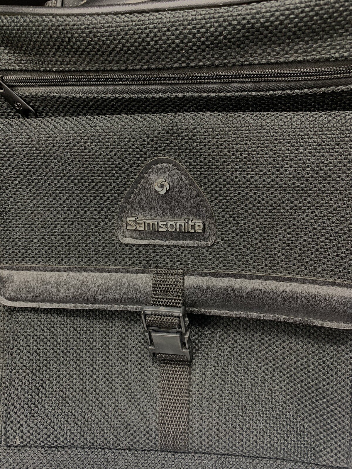 Vintage Samsonite Tweed Luggage Black Shoulder Messenger Bag 12 x 12 (Black)