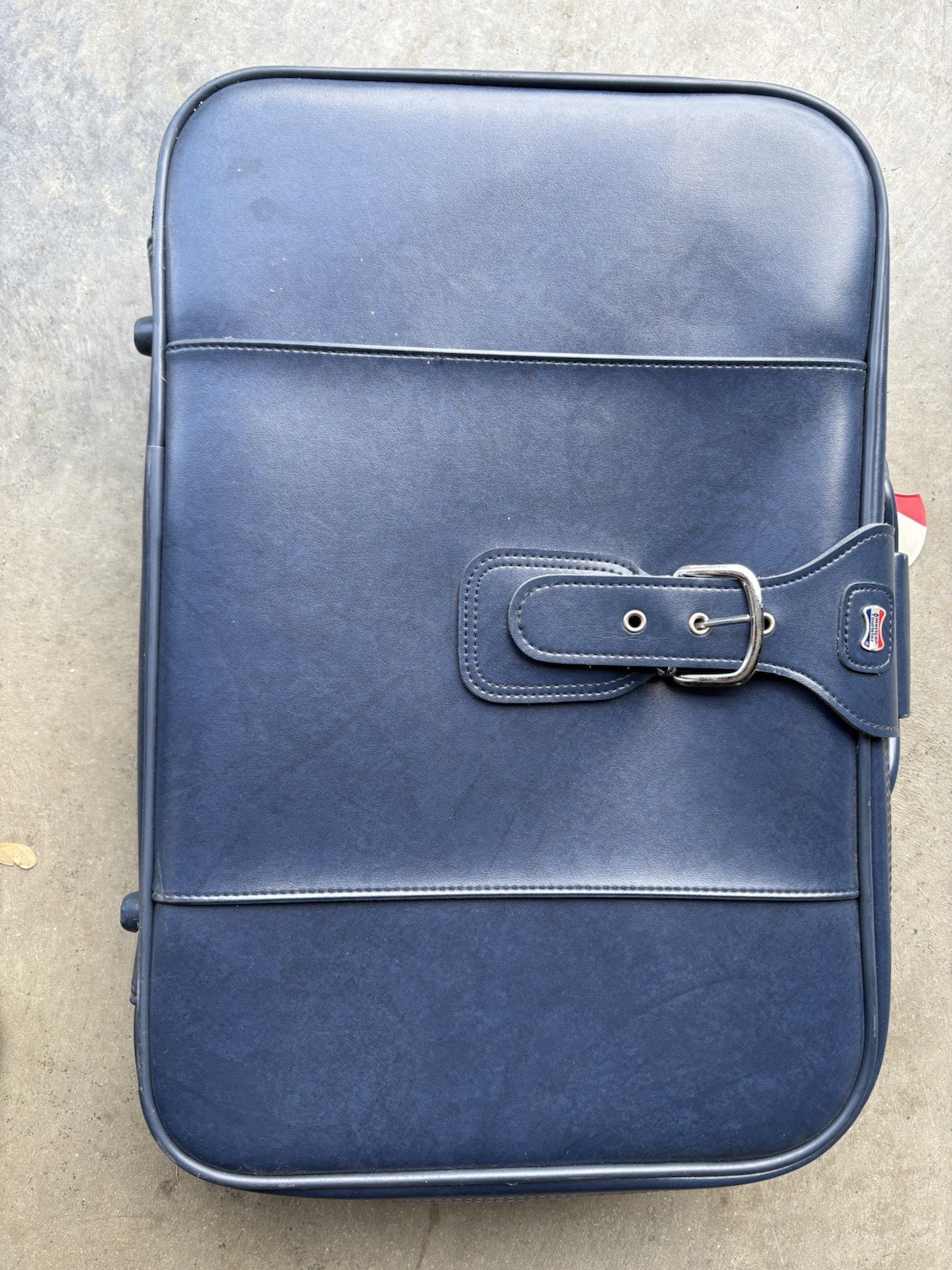 Vintage American Tourister Blue Luggage Set Faux Leather USA 1960-1970