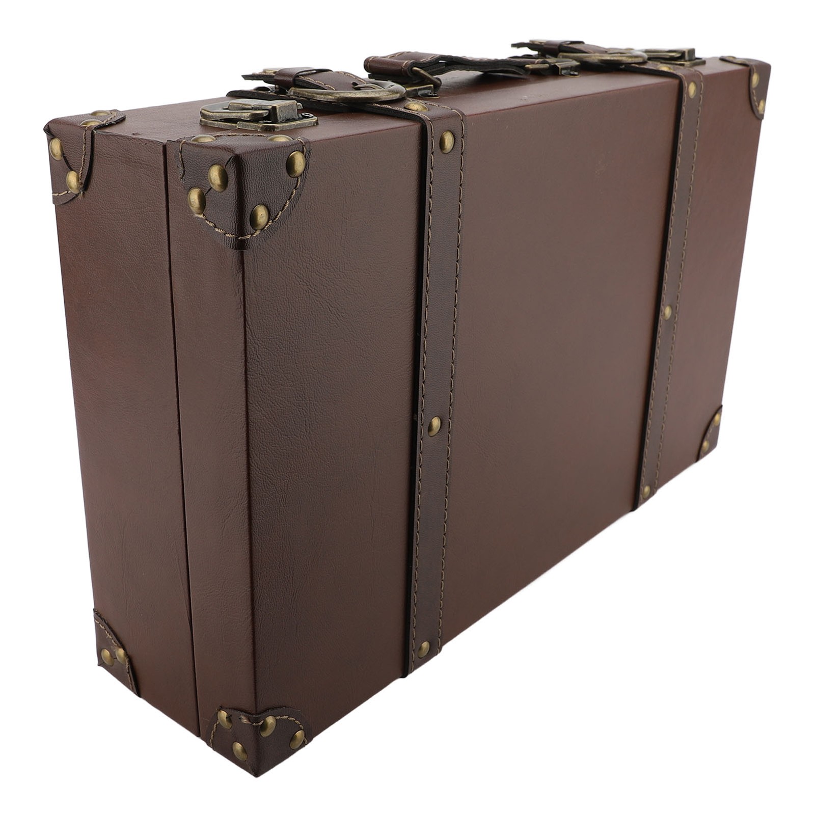 1 Vintage Leather Suitcase Elegant Retro Design For Home Decor NEW