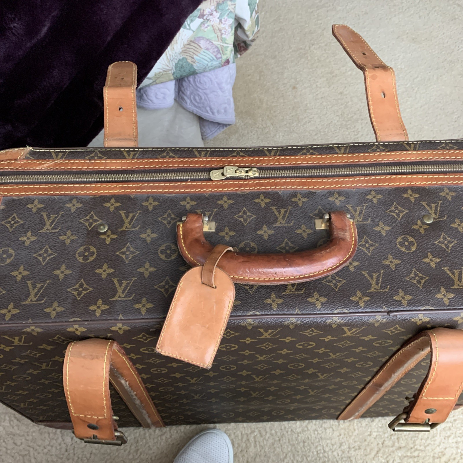 Auth Vintage Louis Vuitton Monogram Stratos 60 M23236 Trunk Case W/divider