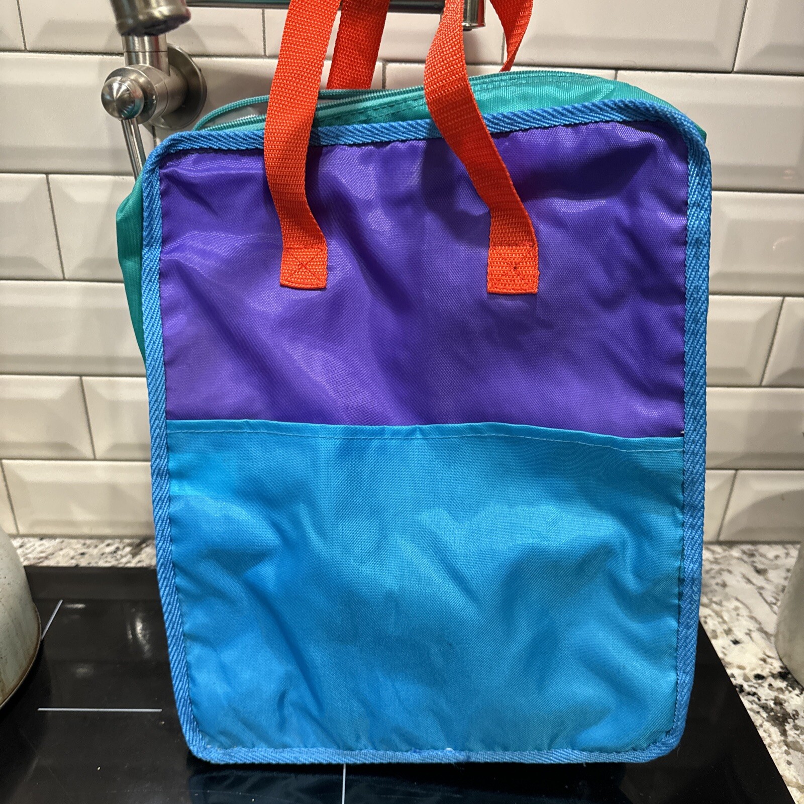 Vintage Lillian Vernon Nylon Duffel Storage Zipper Bag Tote W/ Interior Pockets
