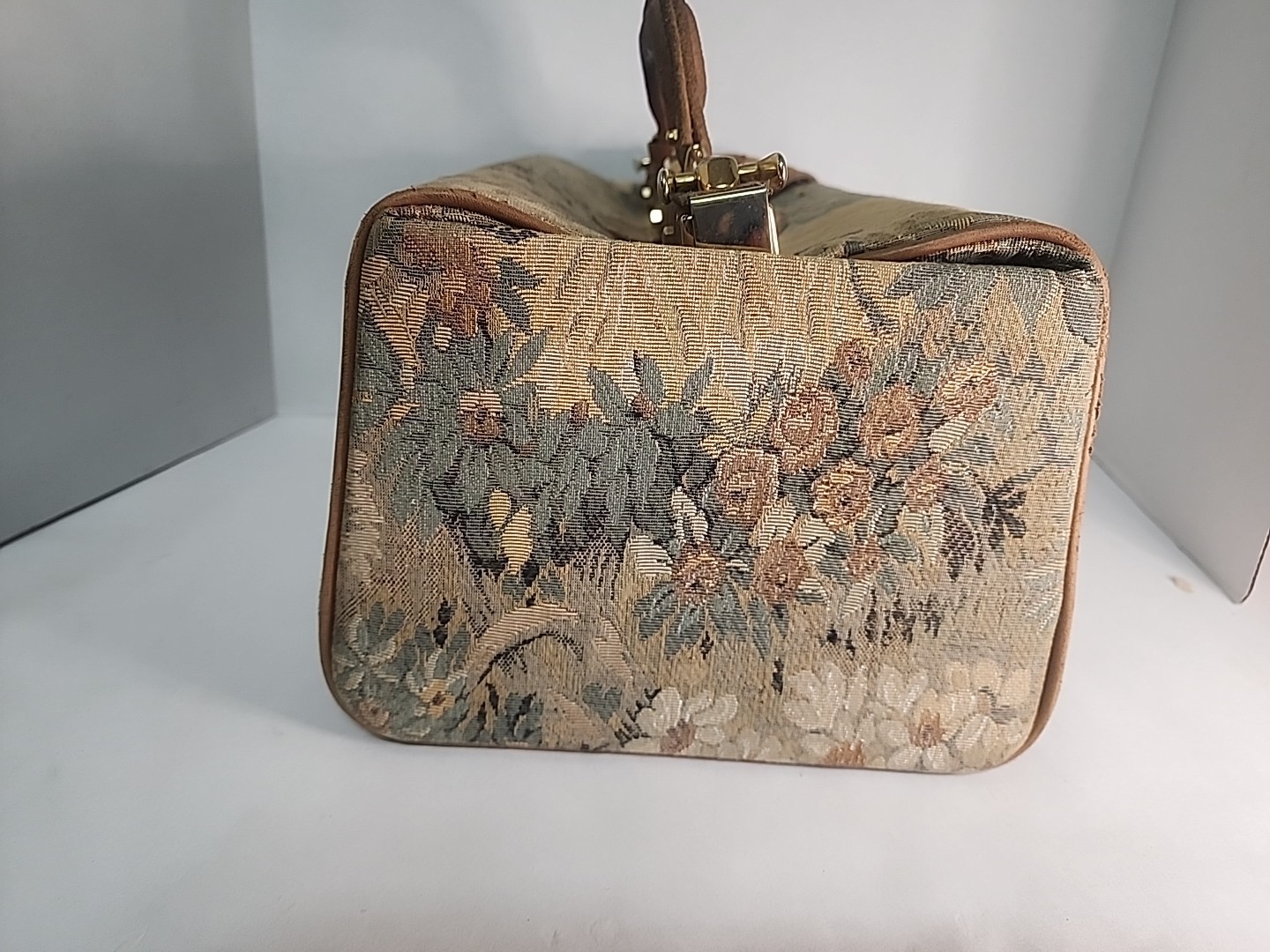 Vintage French Luggage Company Weekend Overnight Bag Paradise Suede Trim