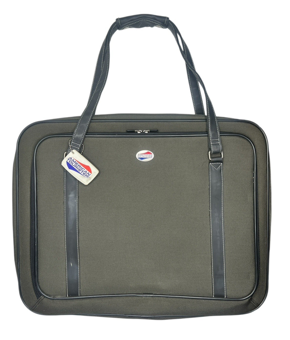 Vintage American Tourister Green Garmet Suit Valet Bag, W/ Travel Tag, 24″ X 19″