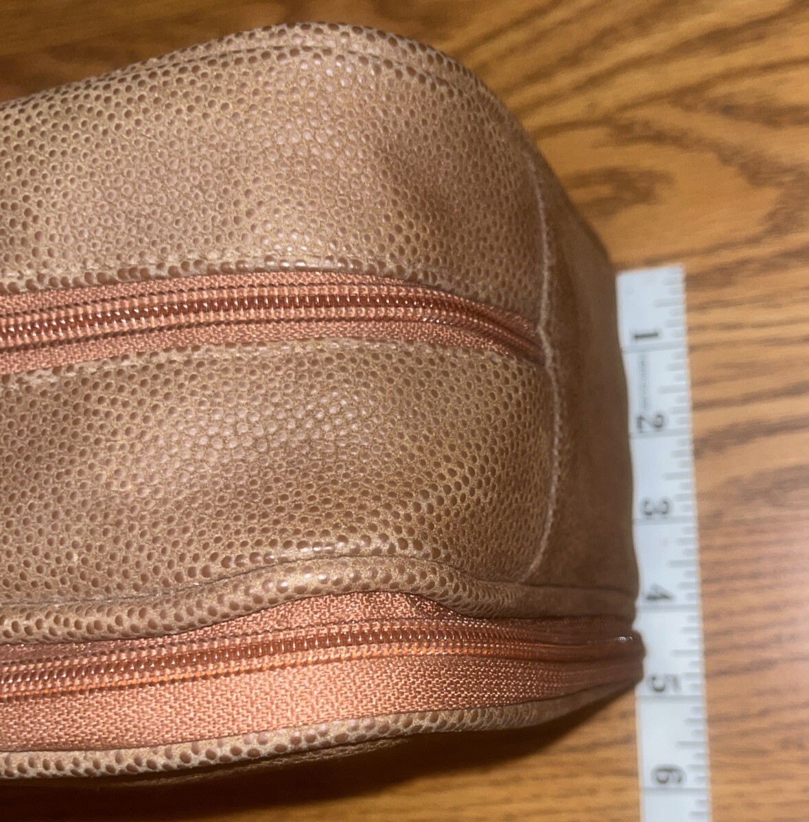 Lagerfeld Large Brown Toiletries Travel Case W/ Handle 2 Zip Compartments