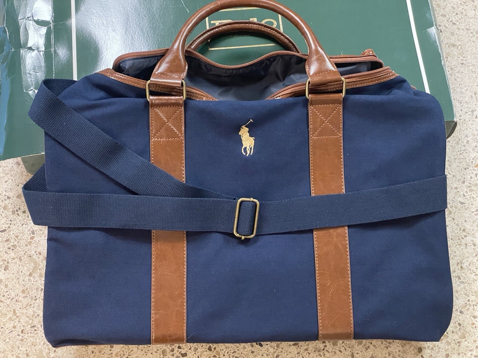 Vintage Ralph Lauren Polo Travel Bag – Blue Cotton (NIB)