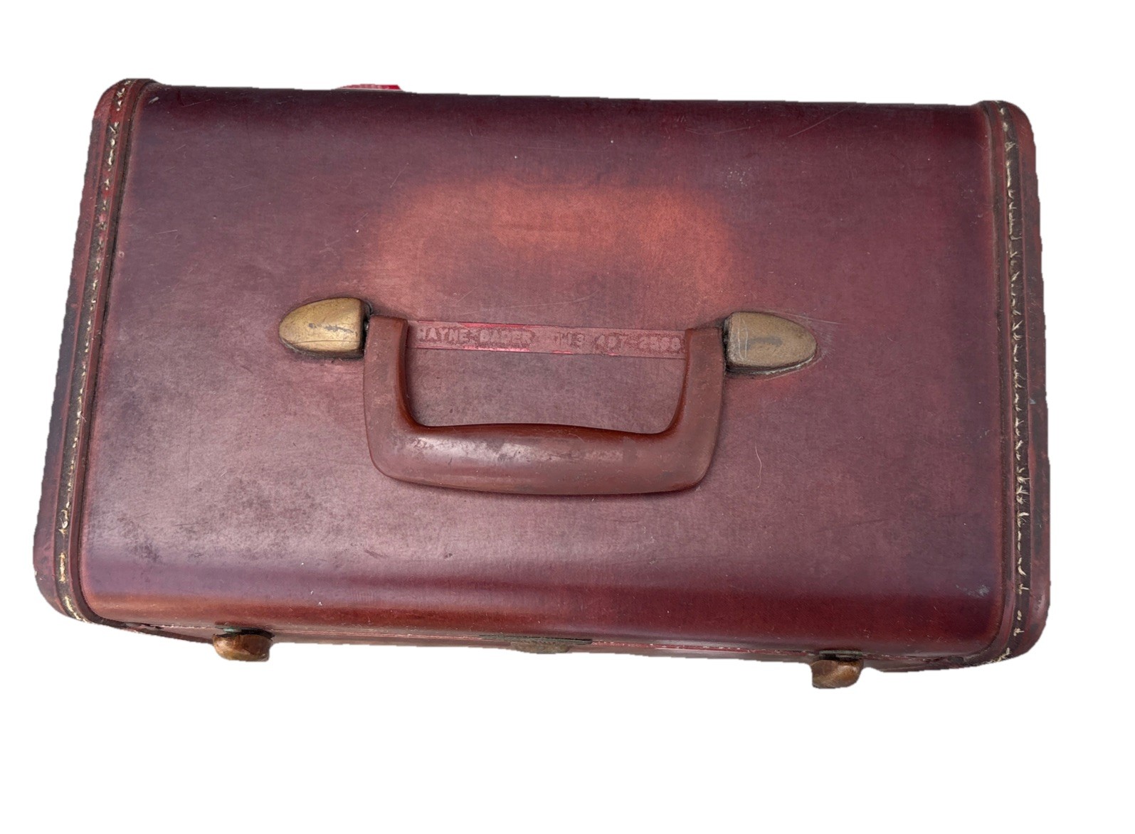 Vintage Samsonite Train Travel Case Shwayder Bros Luggage Carry-On Brown Cognac