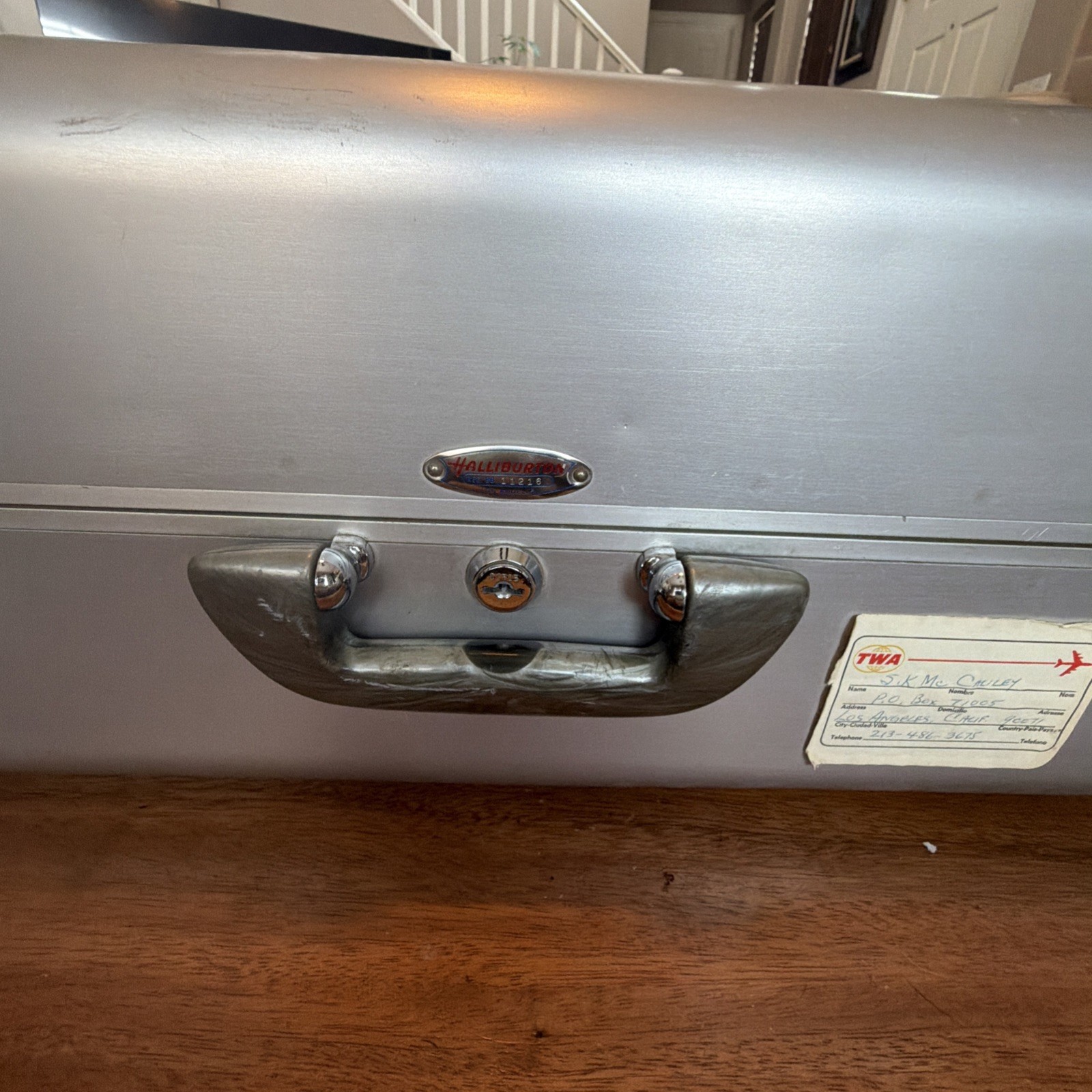 Vintage Halliburton Pre Zero Luggage Suitcase Rare Hangers See Pics 25x18x8