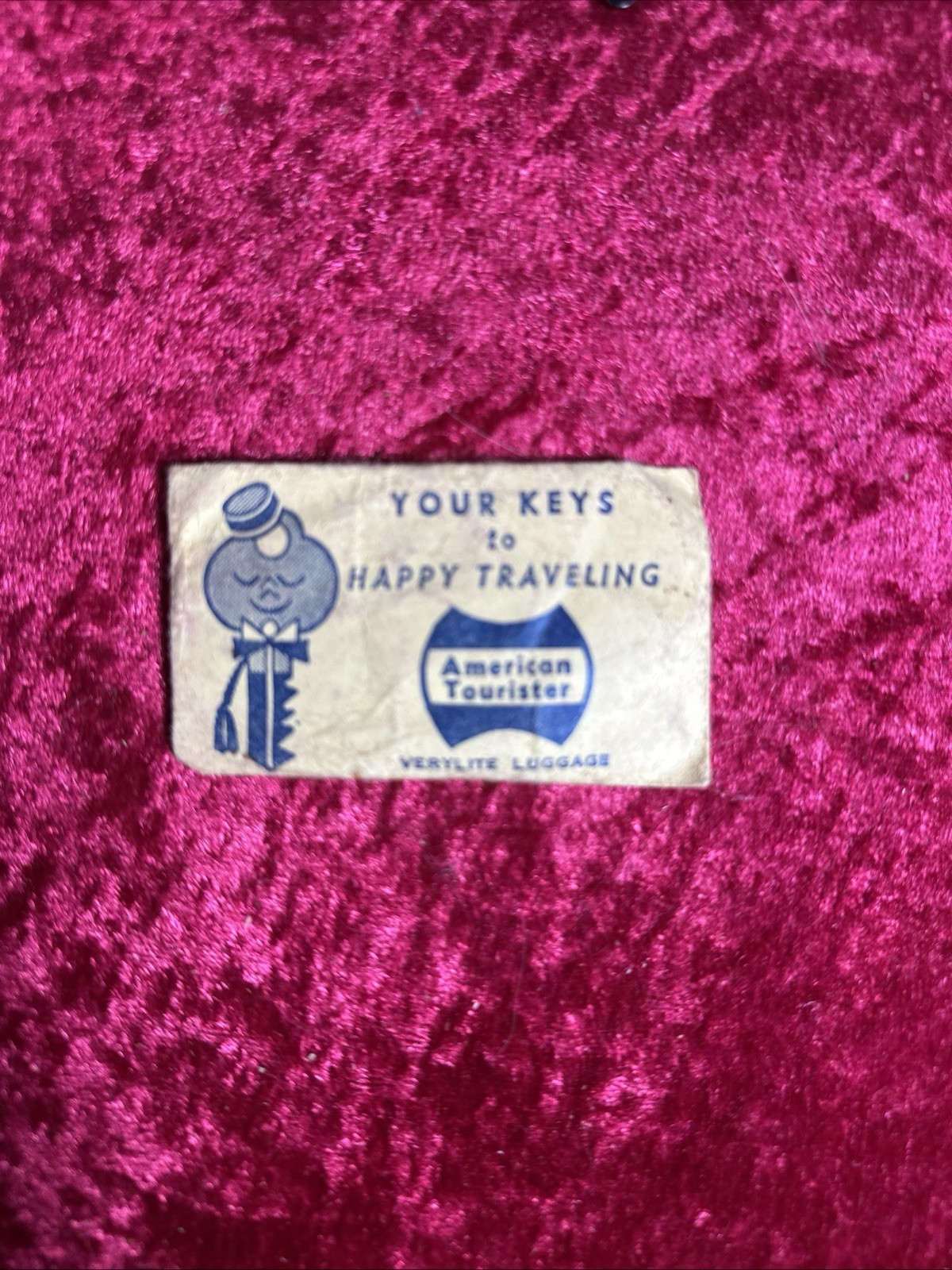 Vintage Mid Century American Tourister Bell Hop Luggage Keys Pair w Envelope