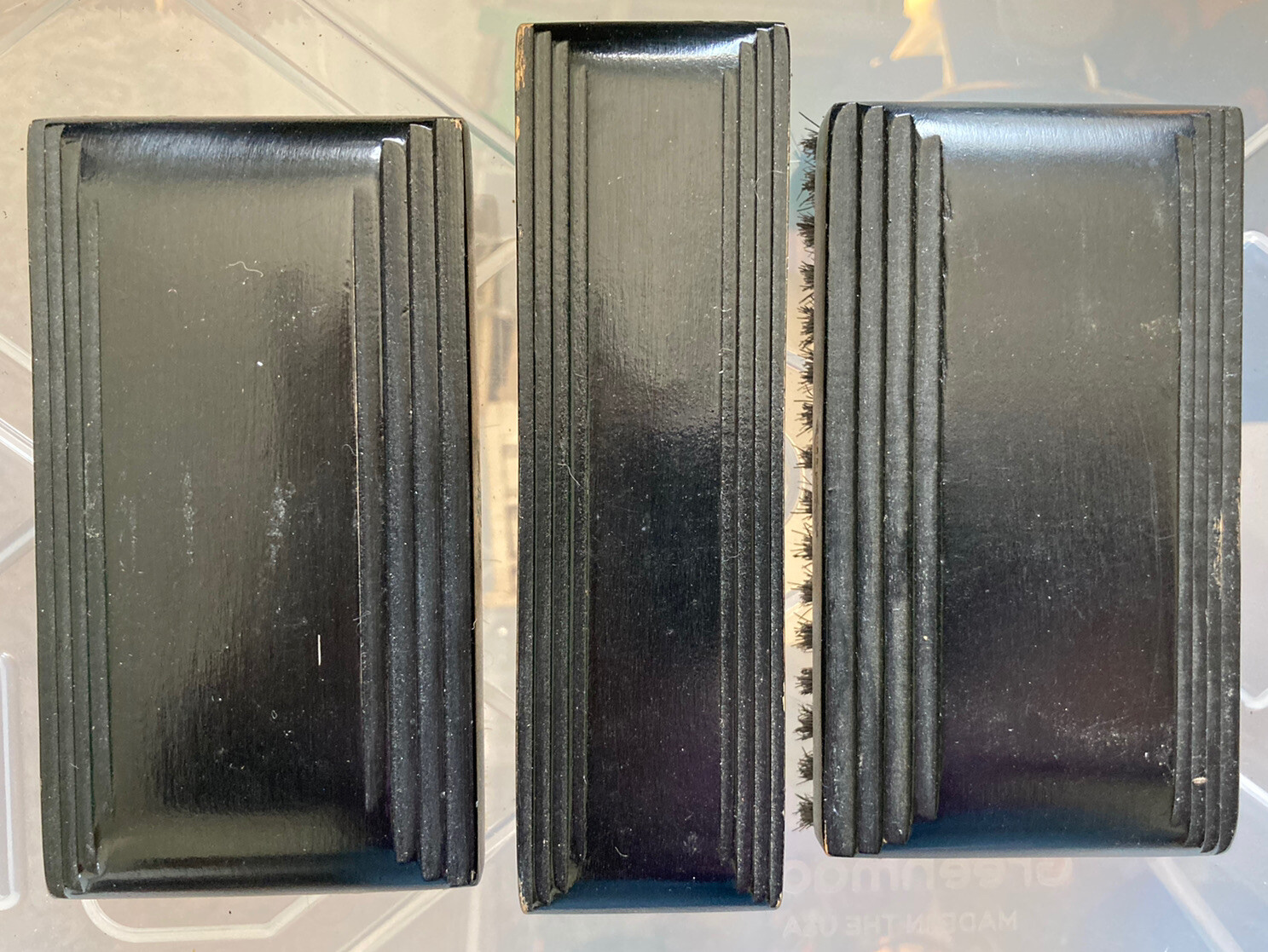 8 Piece Mens Travel Grooming Kit/Black Leather Case/1960s/Made in USA/Mirror