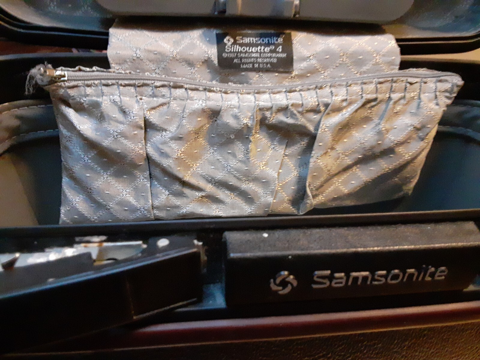 Samsonite Silhouette Train Makeup Hard Case Brown Inside Pockets Vintage Used