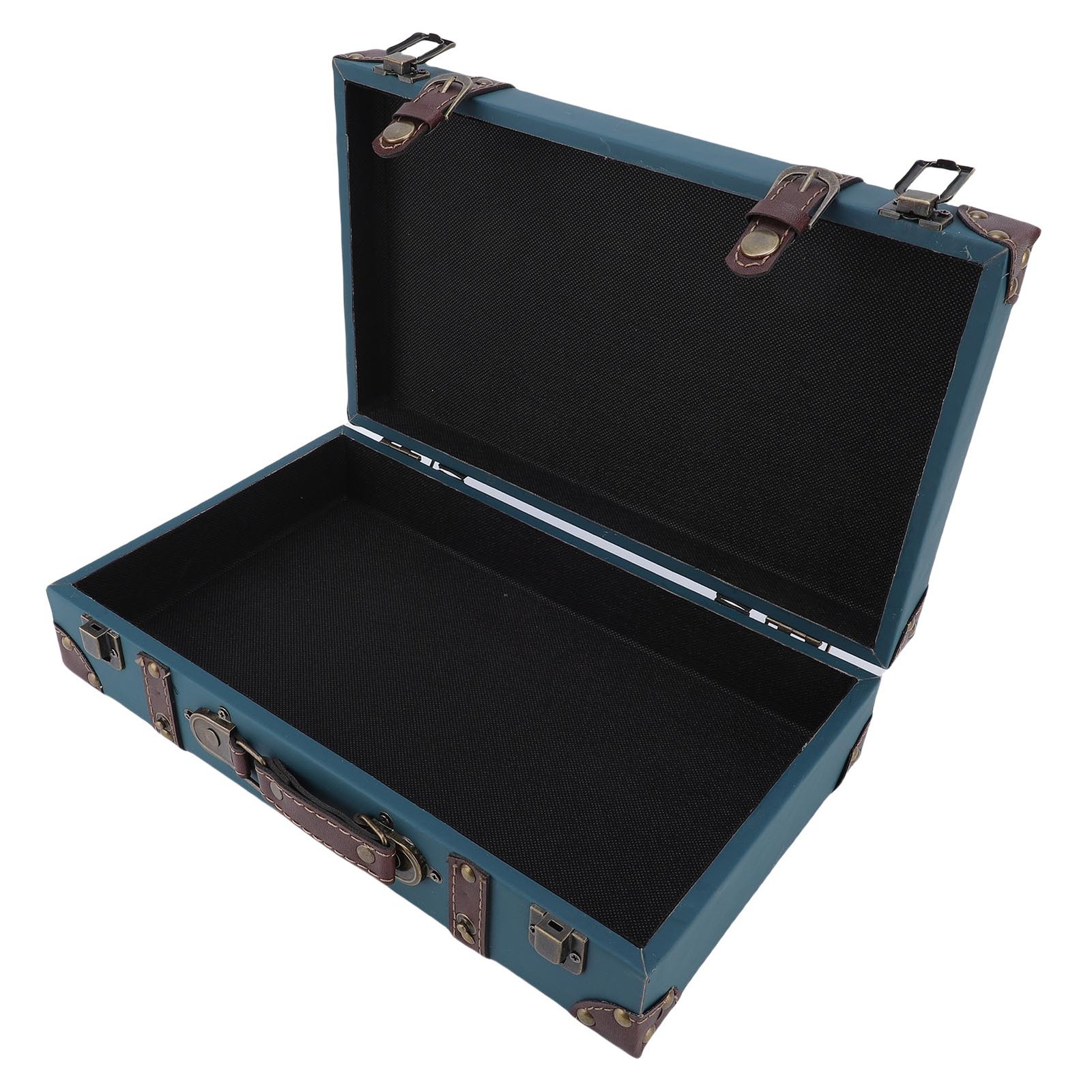 Vintage Suitcase Industrial Style Composite Wood PU Leather Storage Trunk For St