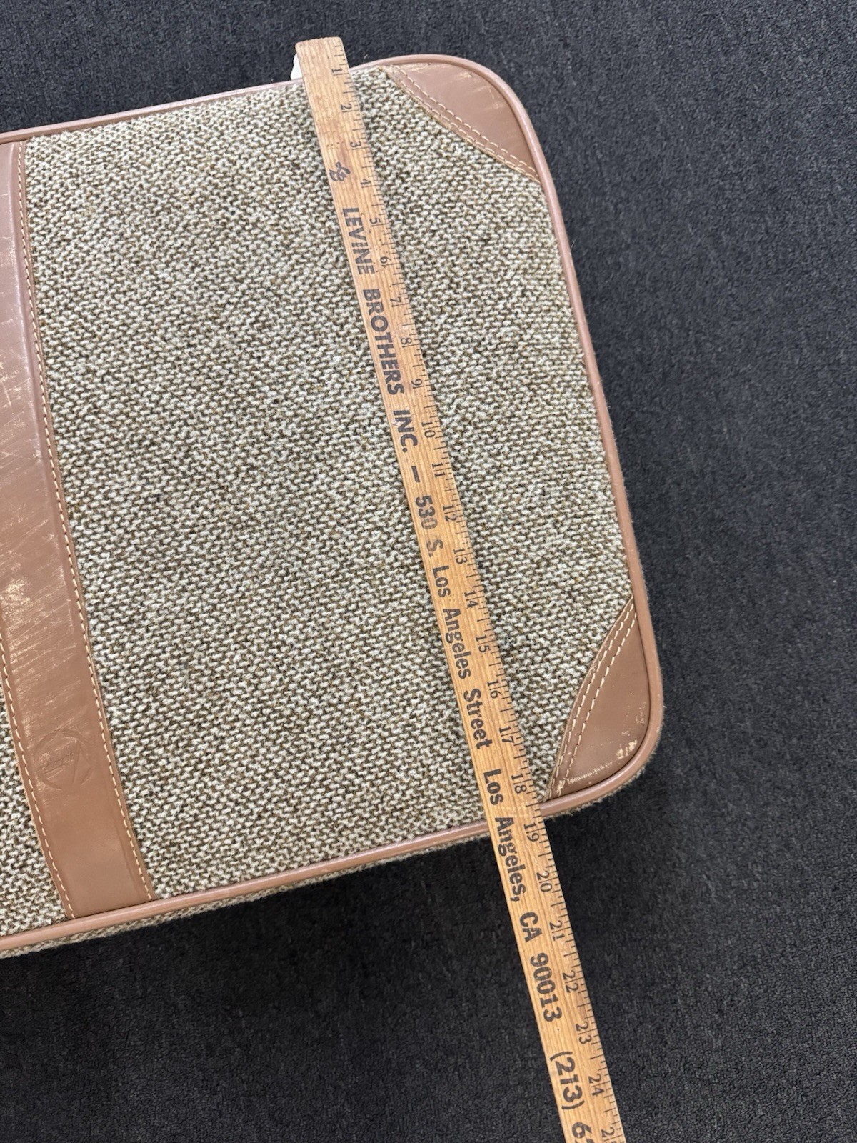 Vintage Ventura Tweed Suitcase Carry On Luggage USA Rolling Travel Case