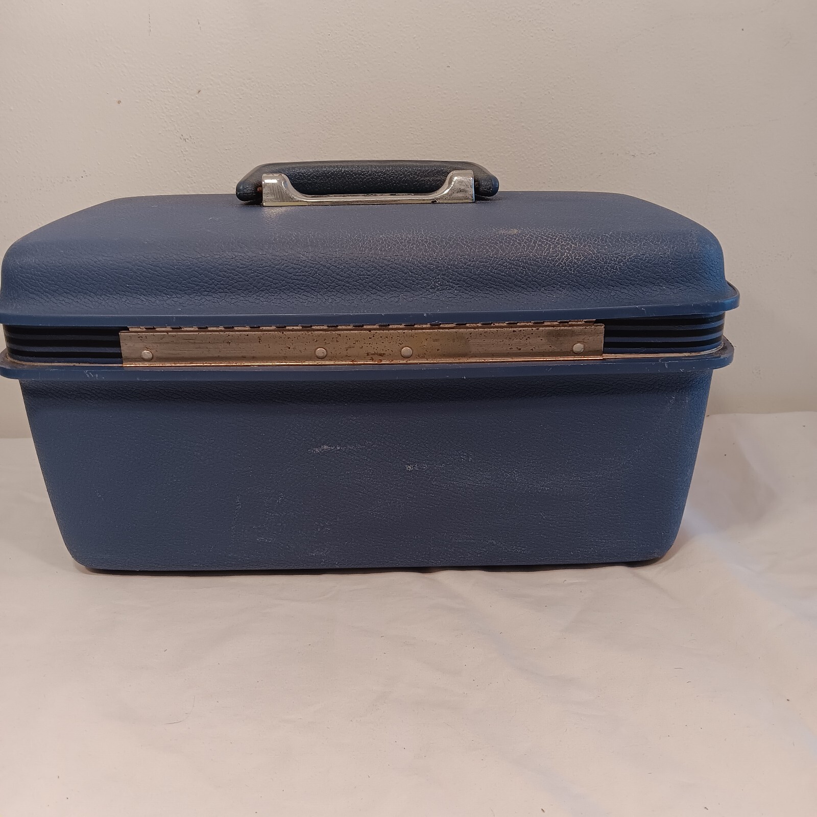 Vintage Blue Samsonite Concord Hard Traveling Train Case With Tray No Key