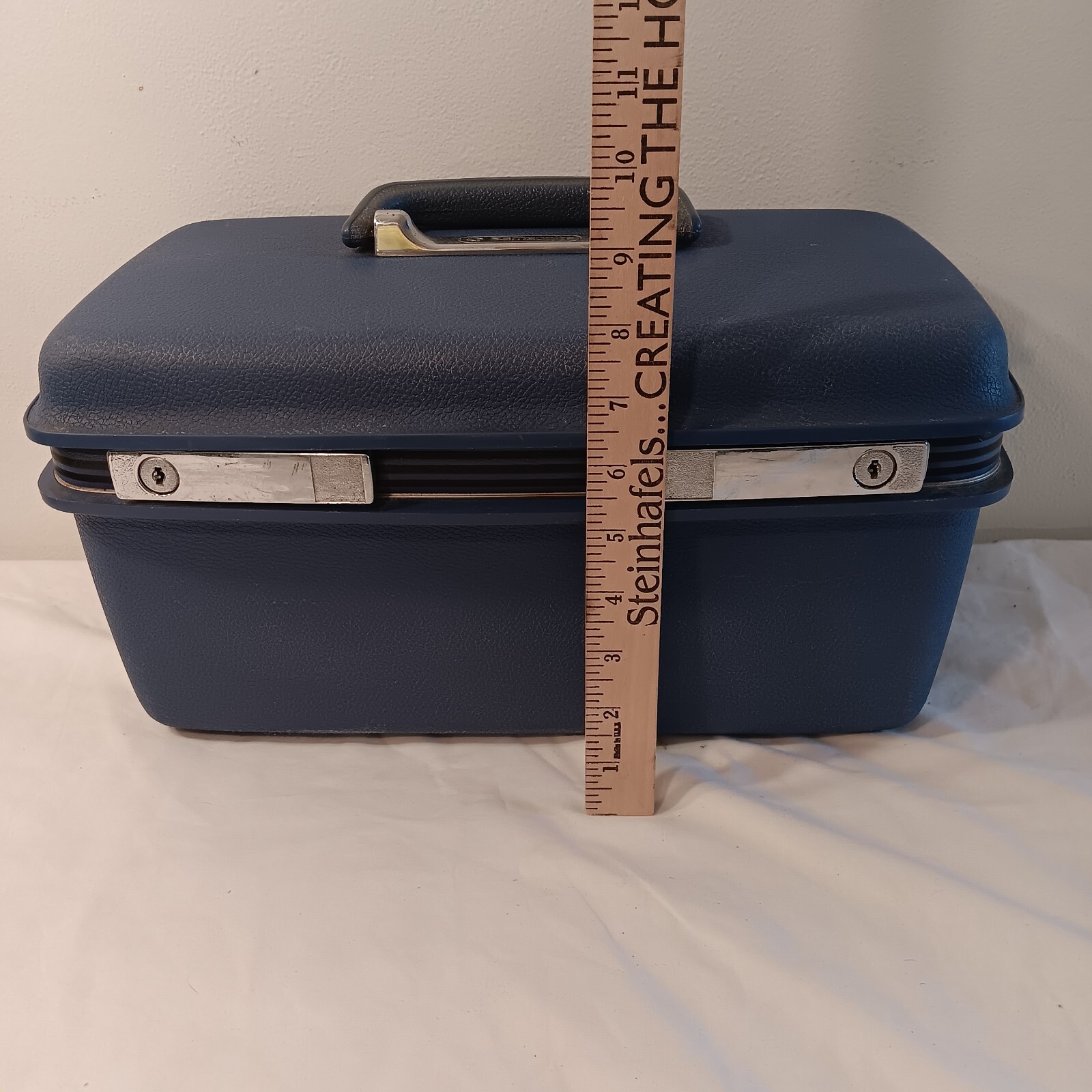 Vintage Blue Samsonite Concord Hard Traveling Train Case With Tray No Key
