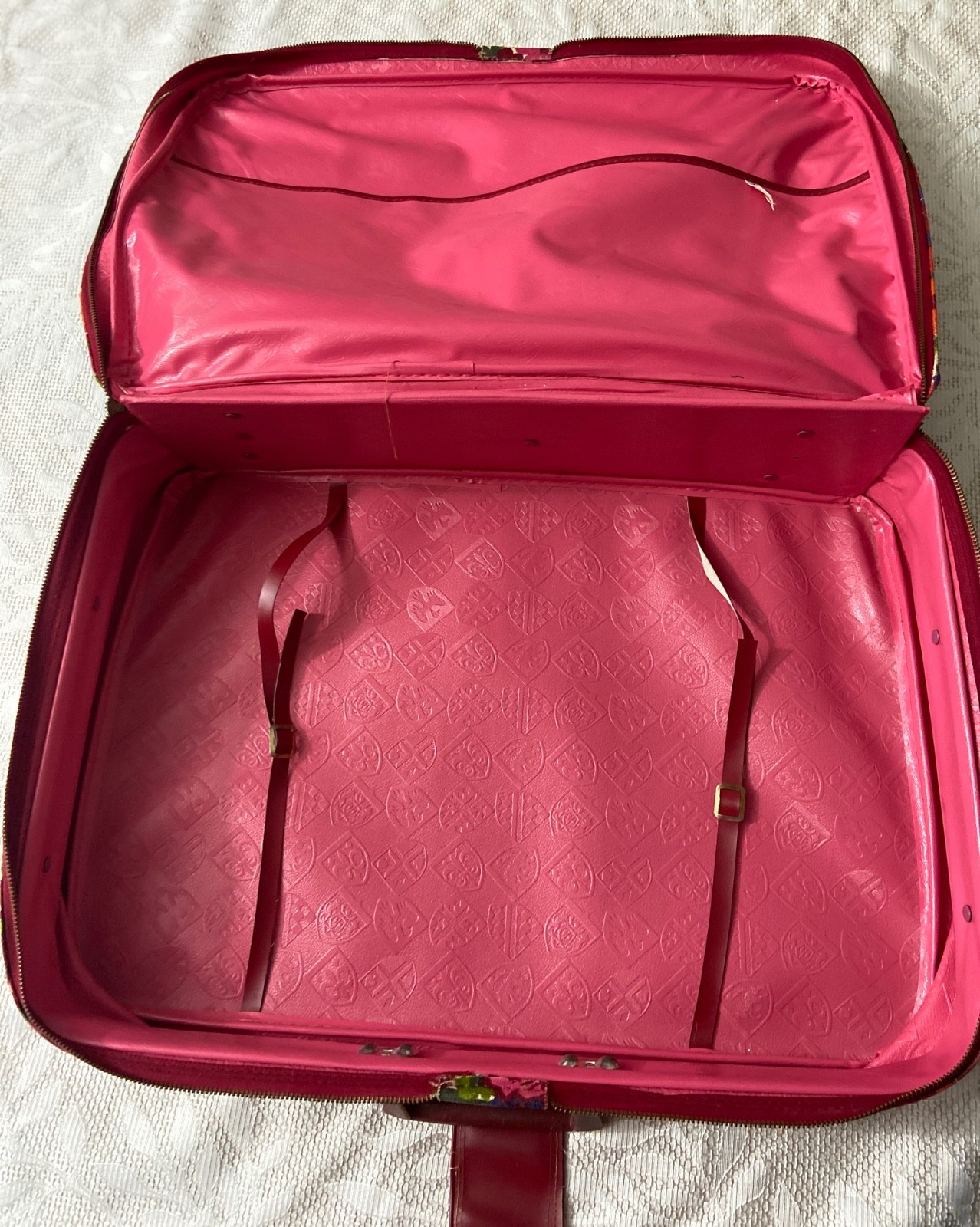 Vintage 60s 70s Floral Suitcase Japan Flower Power