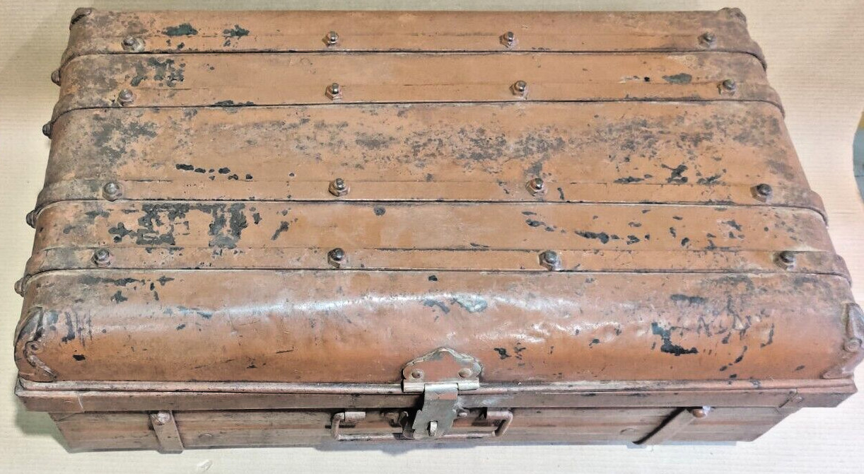 IRON SUITCASE TRUNK box TRAVEL chest Home Luggage storage India traditional item