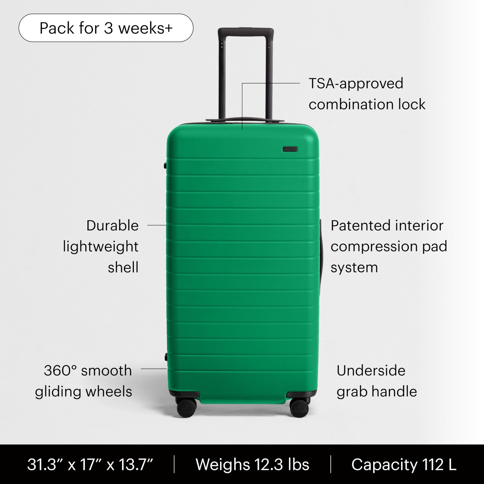 Away Retailer Exclusive Trunk Checked Luggage – 31-Inch Lightweight Hardside