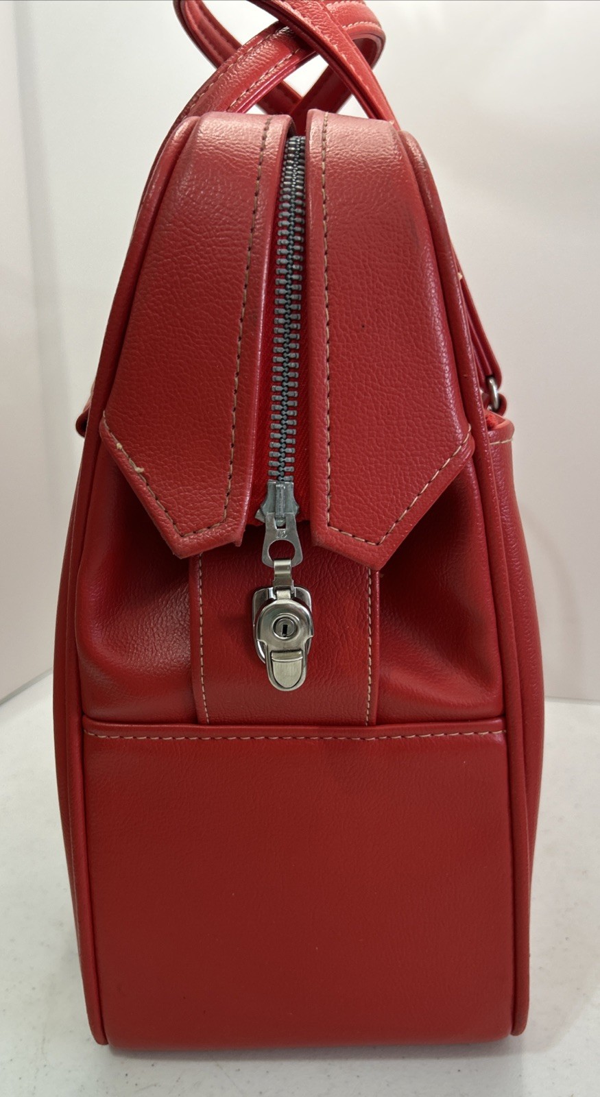 Vintage Samsonite Silhouette Salmon Red Carry On Weekender Tote Luggage Bag