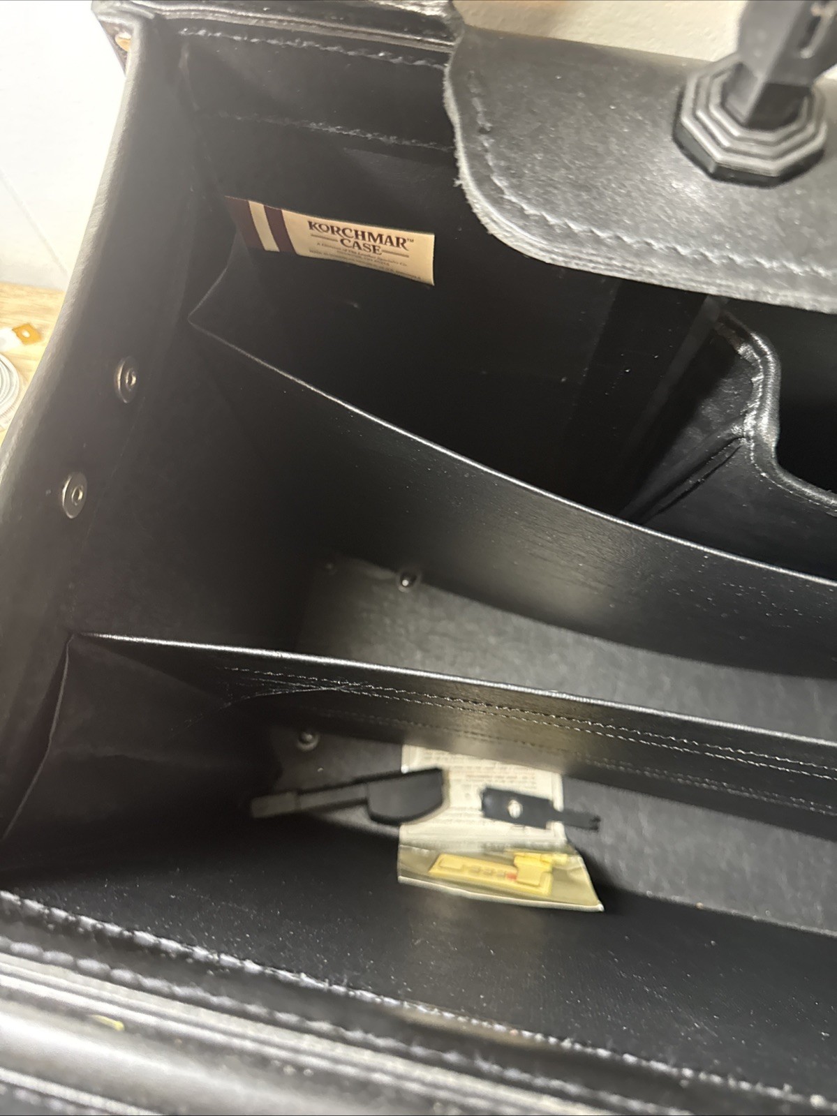 Korchmar Black Leather Attache Briefcase for Lawyers, Pilots, and Physicians