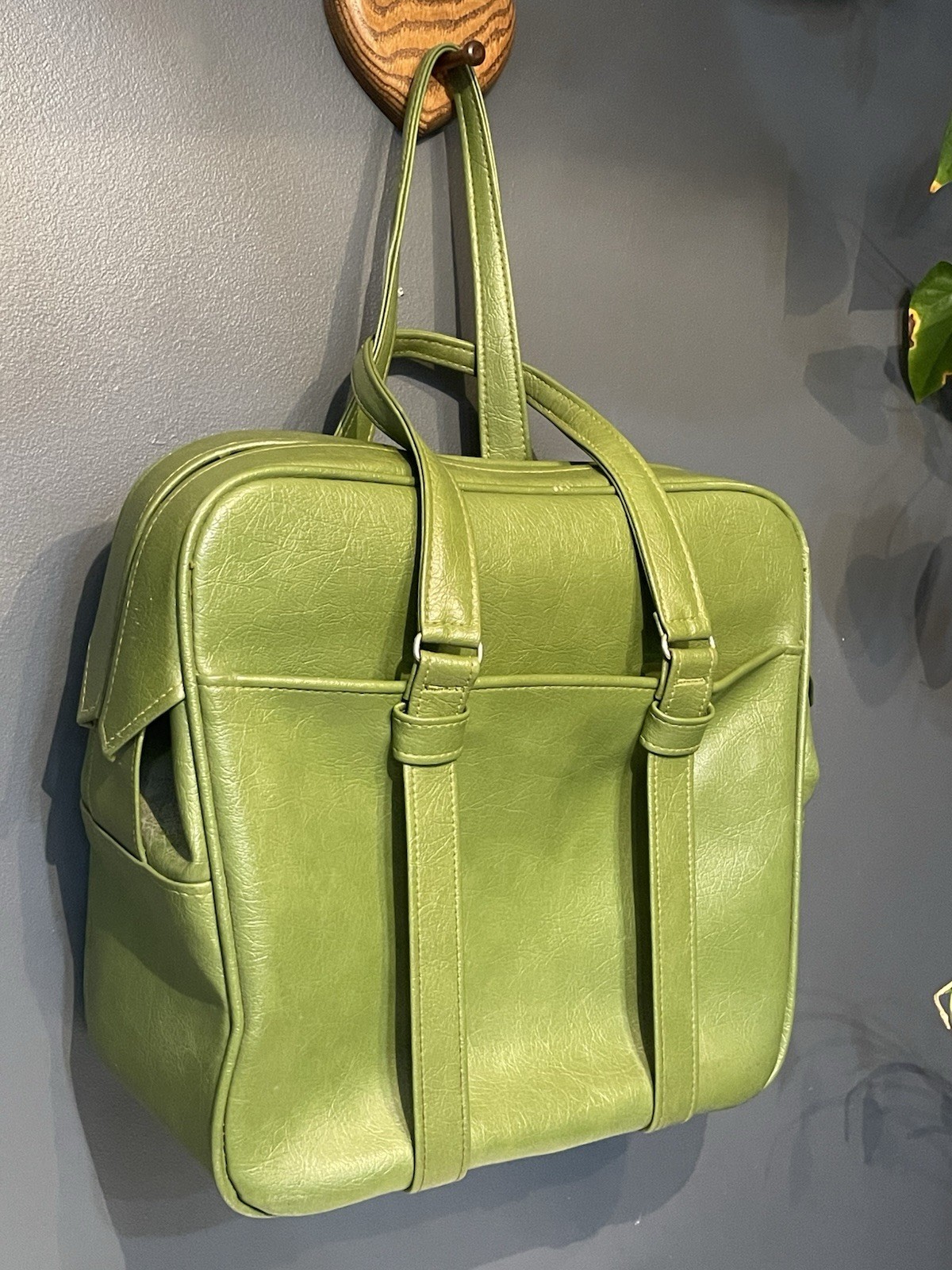 Vintage Samsonite Silhouette Denver, CO Green Zipper Carry-on Train Bag Handles