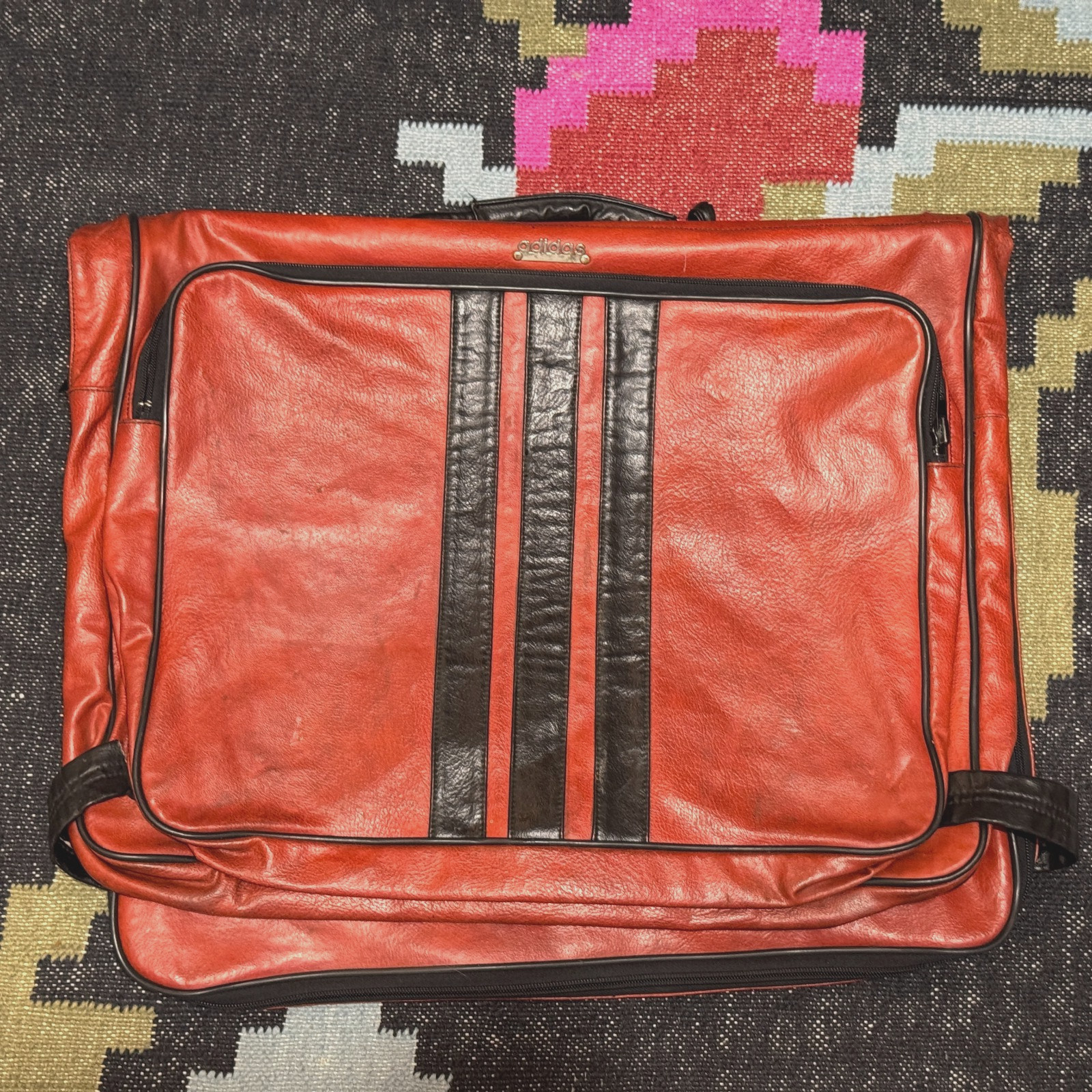Adidas Garment Travel Luggage Bag, Burnt Orange, Vintage