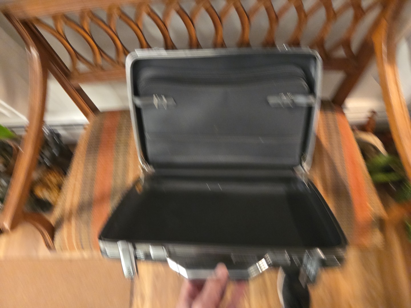 Tiara American Tourist Vintage Grey Hardcover Suitcase Computer & Paper Files