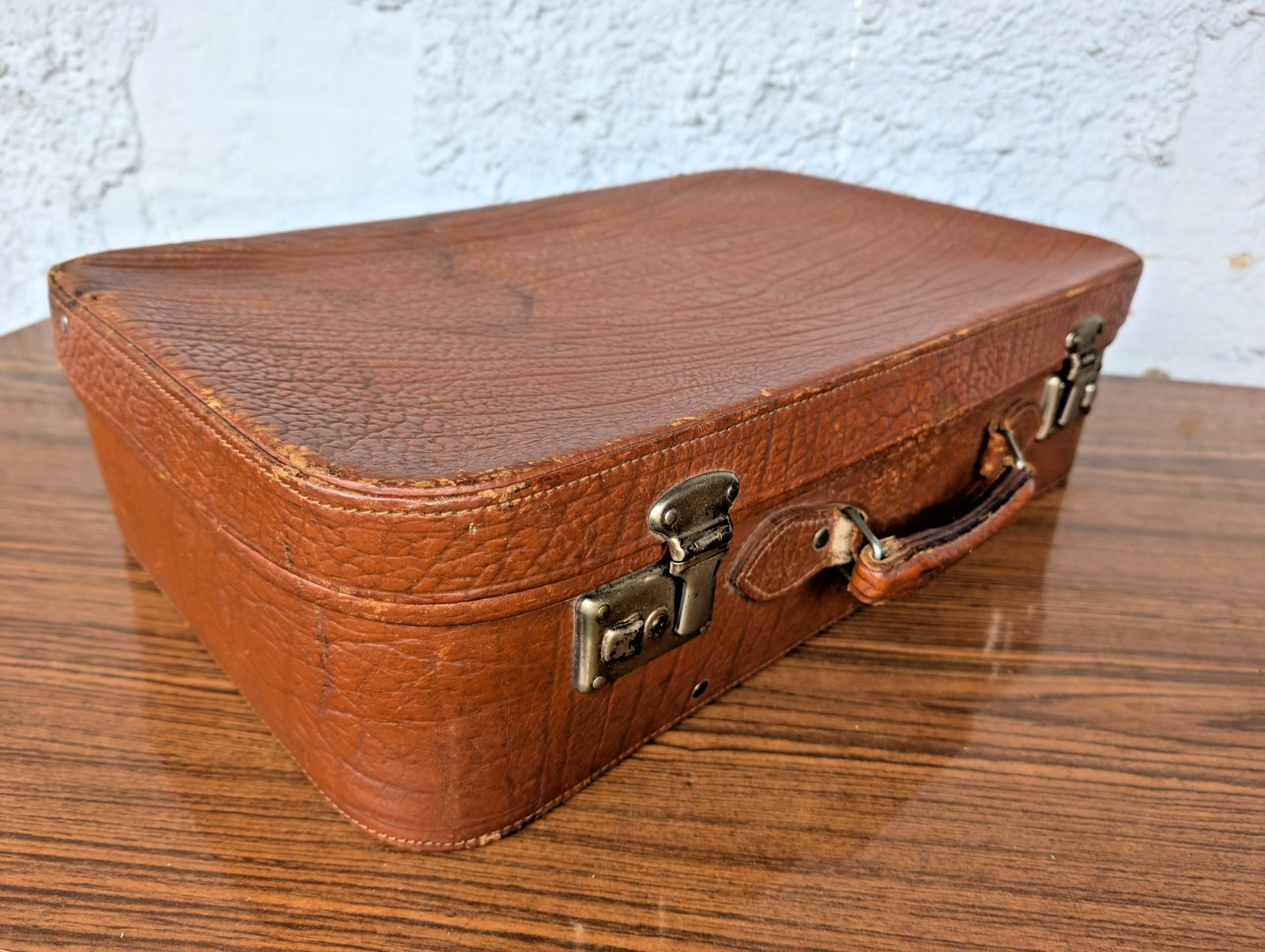 Leather Vintage Suitcase 50s Retro Weekender Mid Century 60s 16