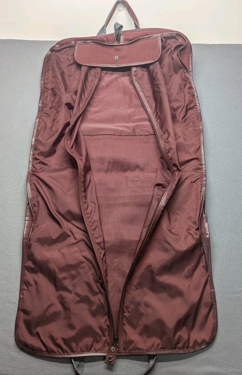 Oscar de la Renta Vintage Tweed Garment Travel Bag Burgundy