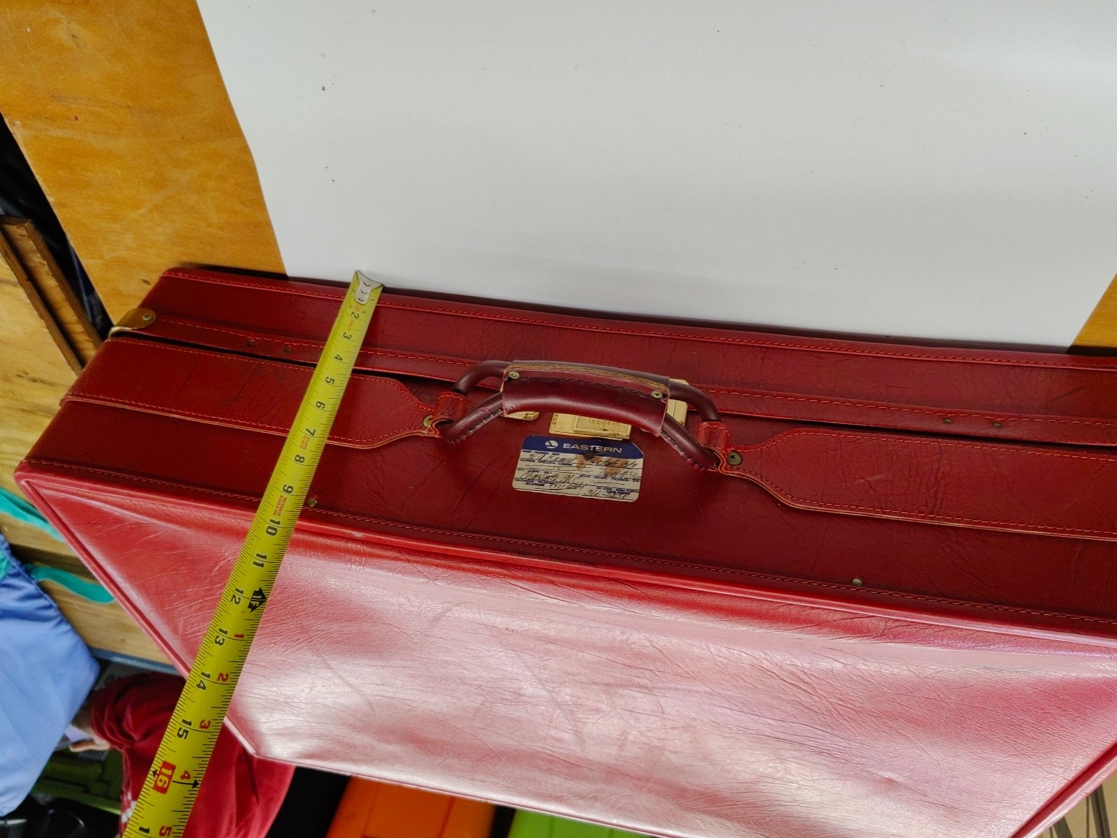 Vintage Hartmann Belting Vinyl Faux Leather Suitcase Luggage Red Large 29 X 20”