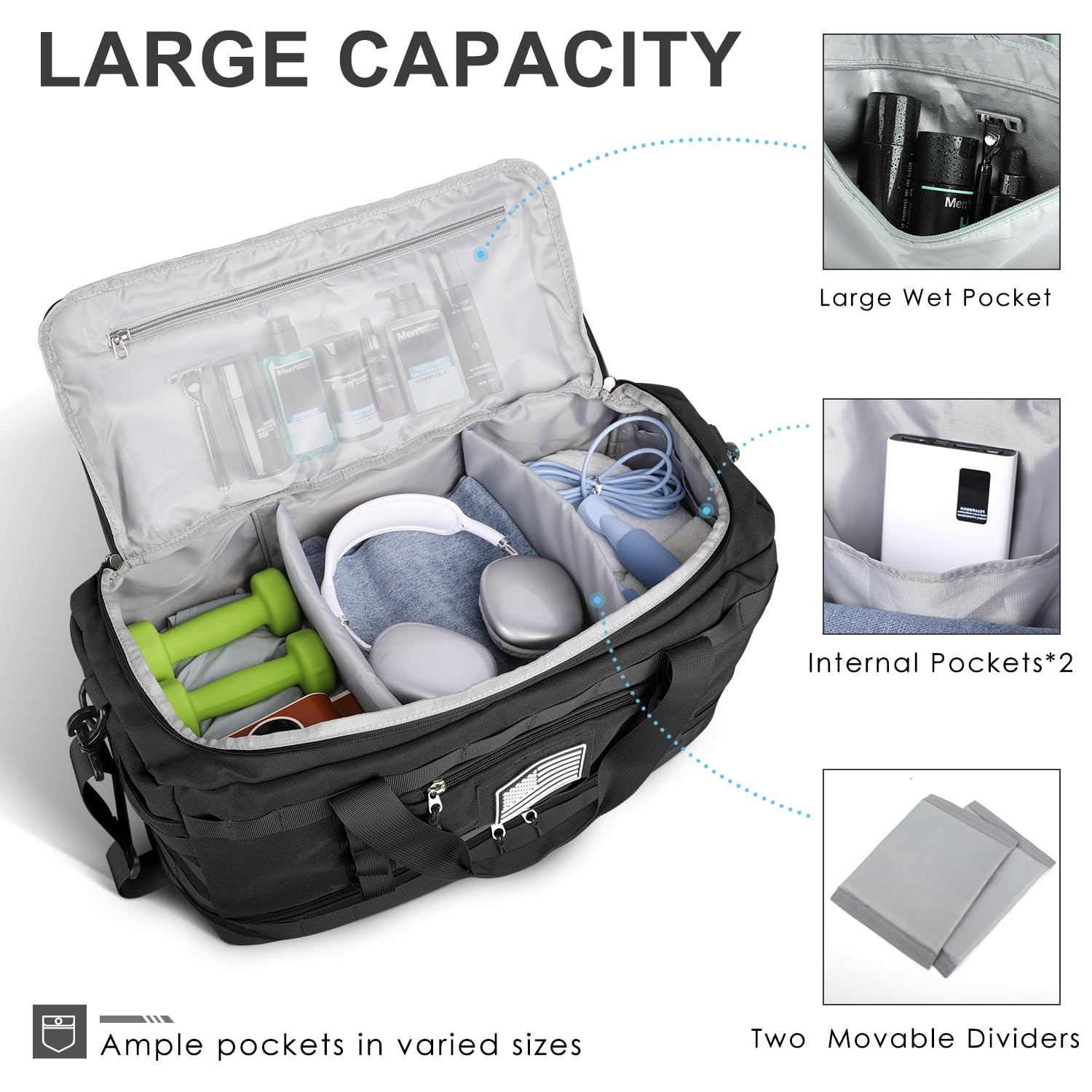 Etronik Gym Bag For Men Women Carry On Luggage 22X14X9 Airline Approved