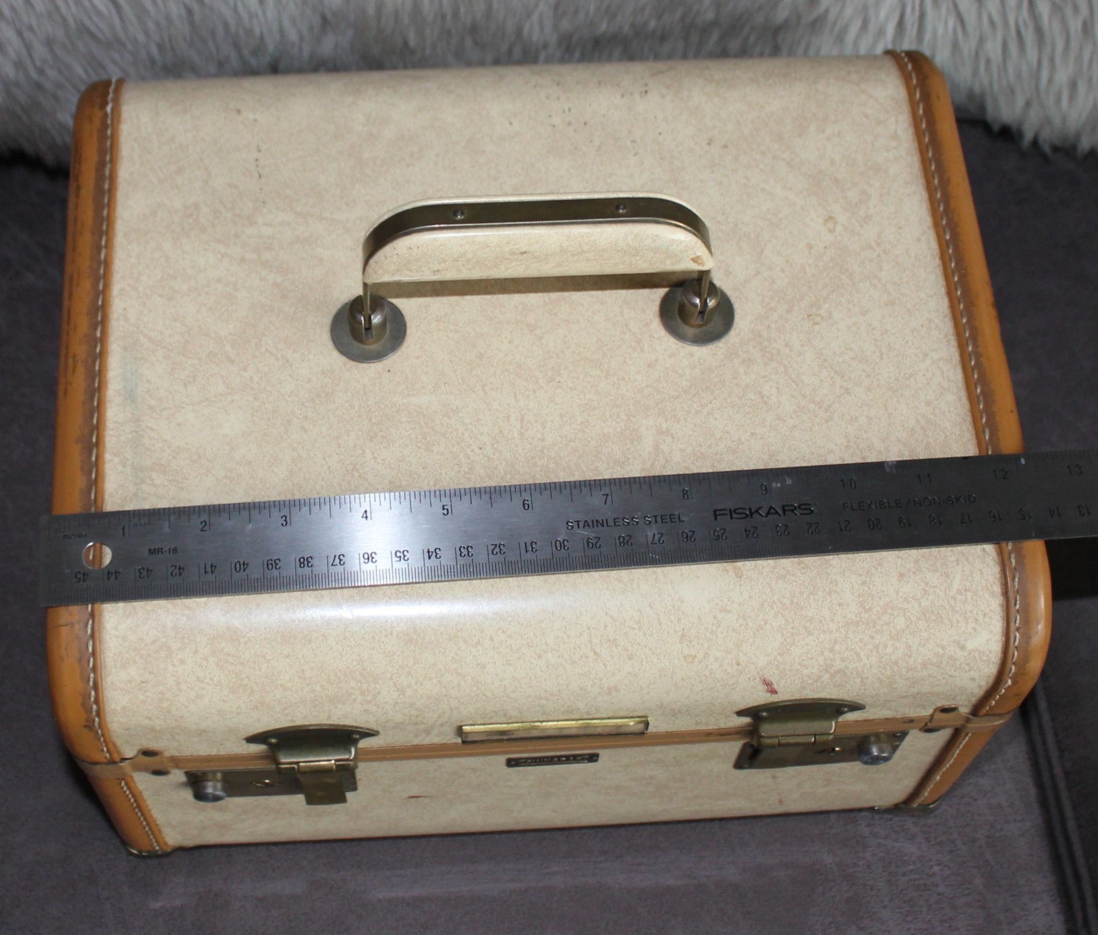 Vtg Towncraft Train Case Cosmetic Makeup Luggage Suitcase Travel Bag NO KEY