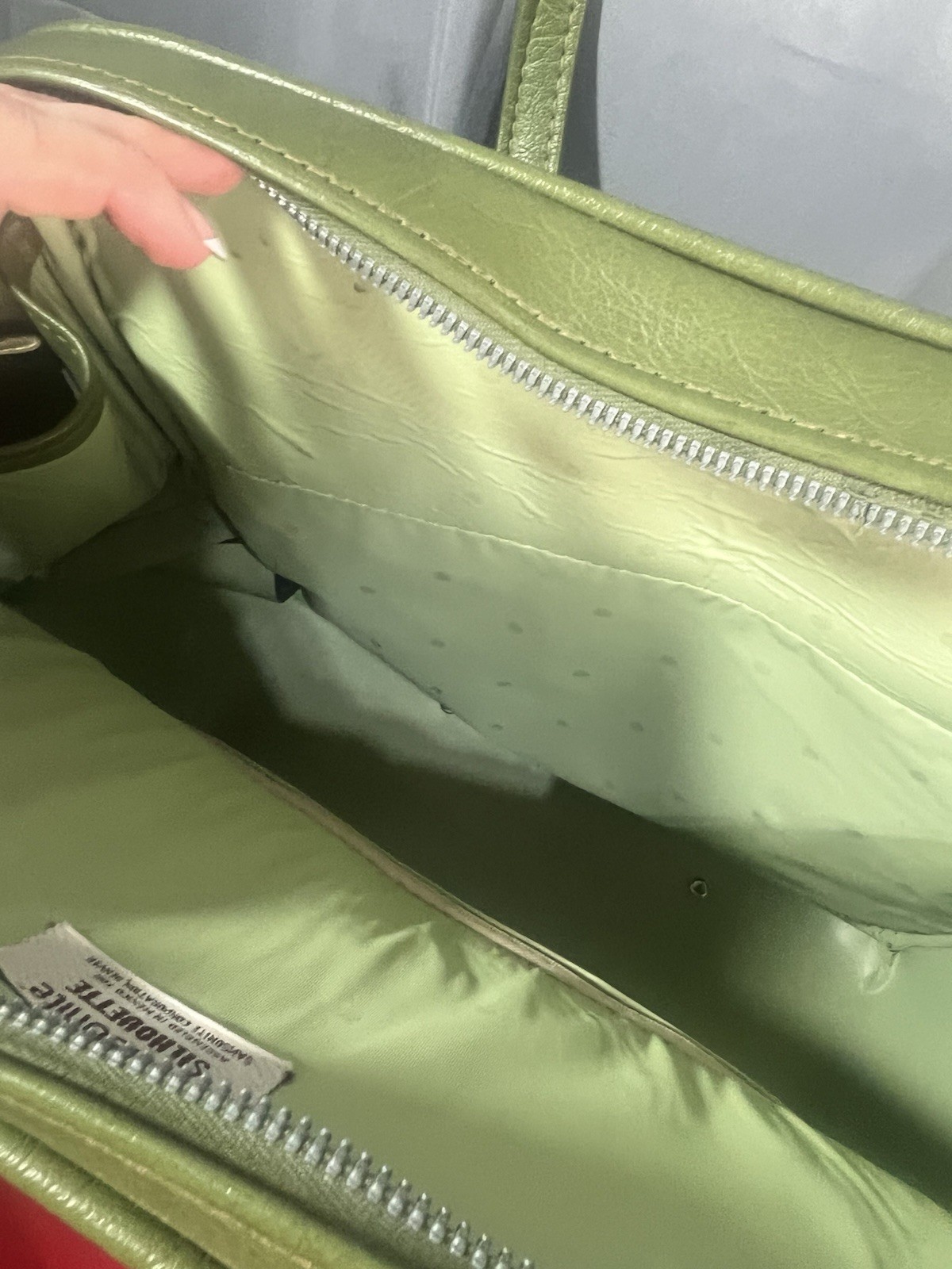 Vintage Samsonite Silhouette Denver, CO Green Zipper Carry-on Train Bag Handles