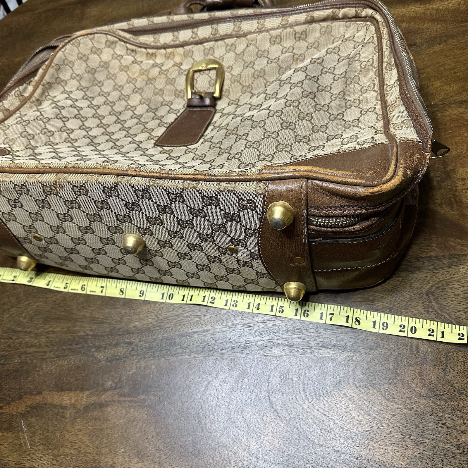 Vintage 60s Gucci Luggage Suitcase Travel Bag Monogram